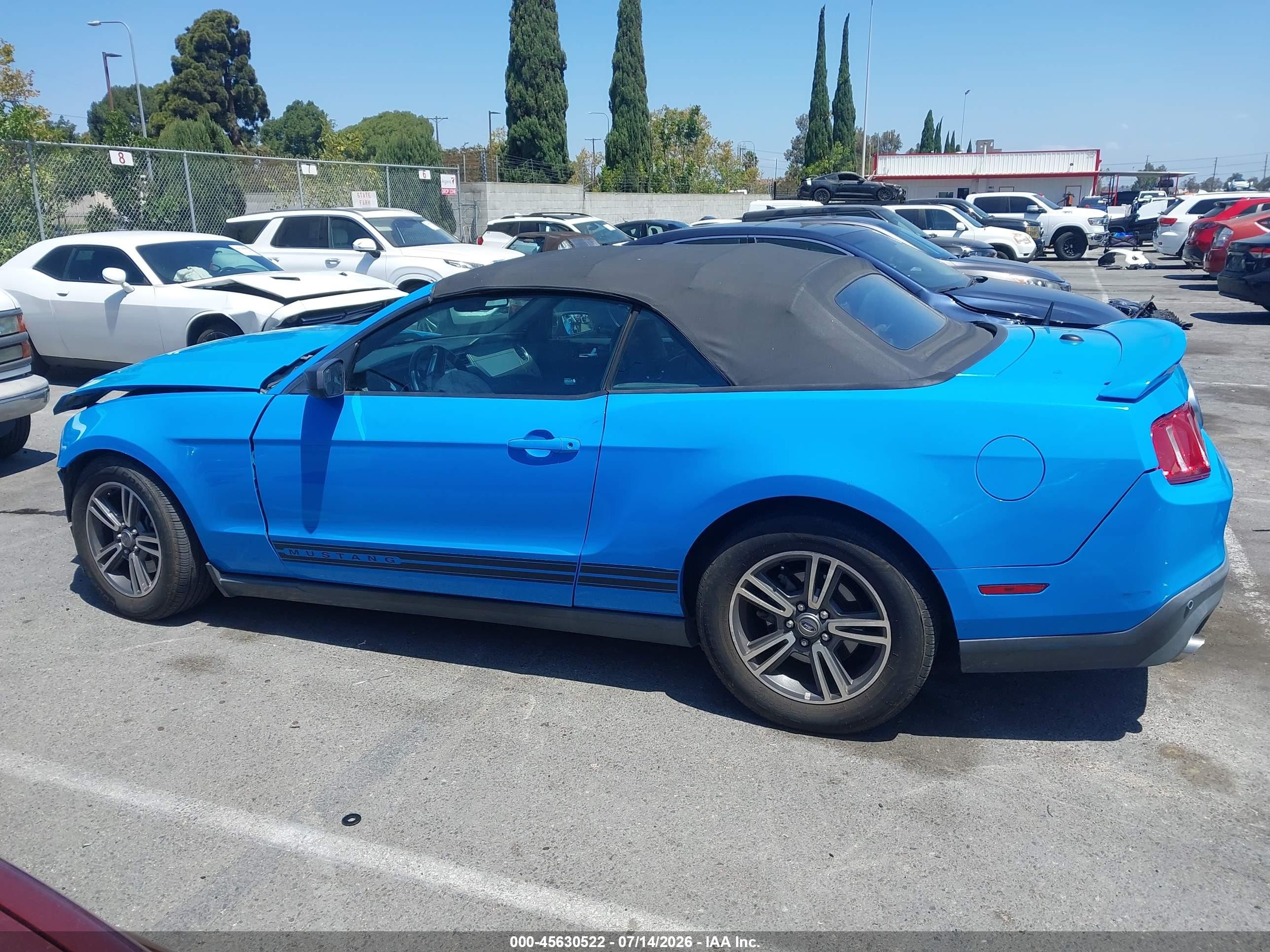 2012 Ford Mustang V6 Premium Blue vin: 1ZVBP8EM7C5282494