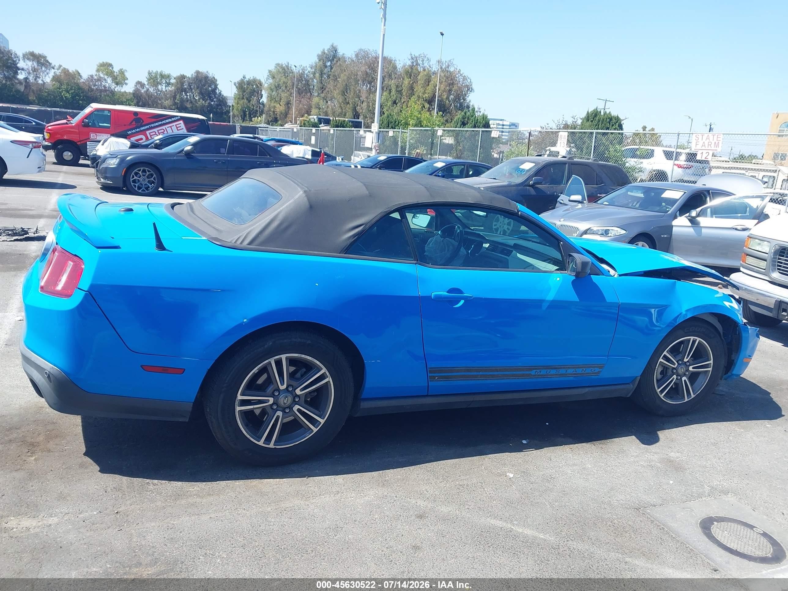 2012 Ford Mustang V6 Premium Blue vin: 1ZVBP8EM7C5282494