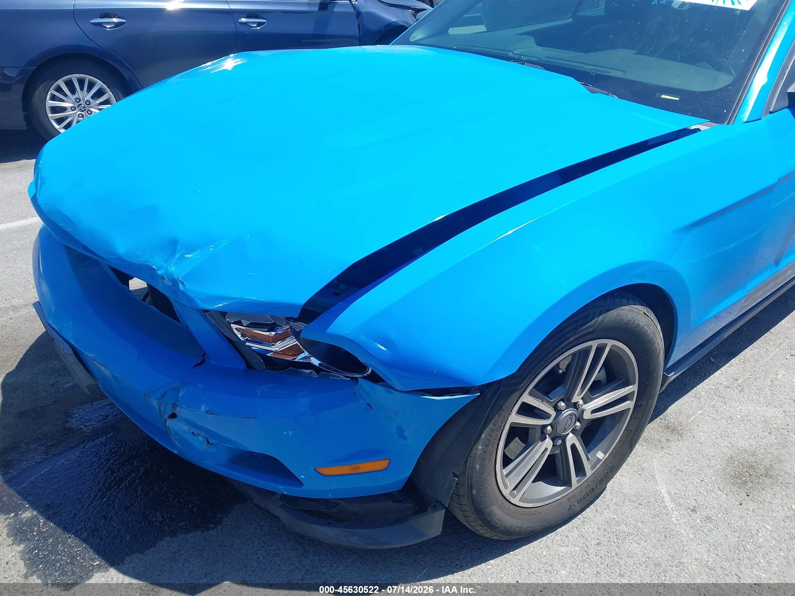 2012 Ford Mustang V6 Premium Blue vin: 1ZVBP8EM7C5282494