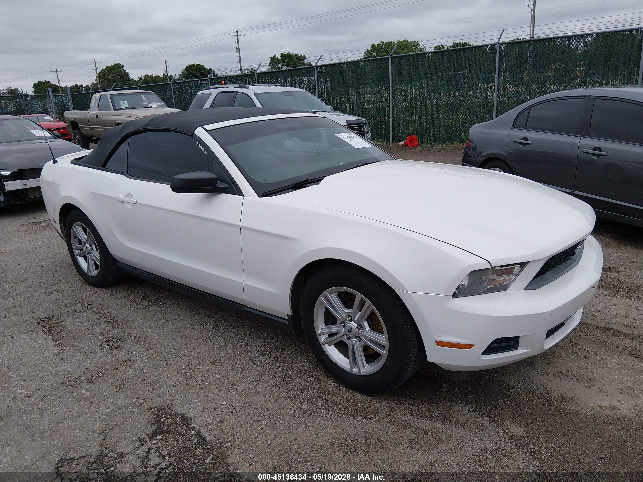 2011 Ford Mustang V6 White vin: 1ZVBP8EM8B5138239