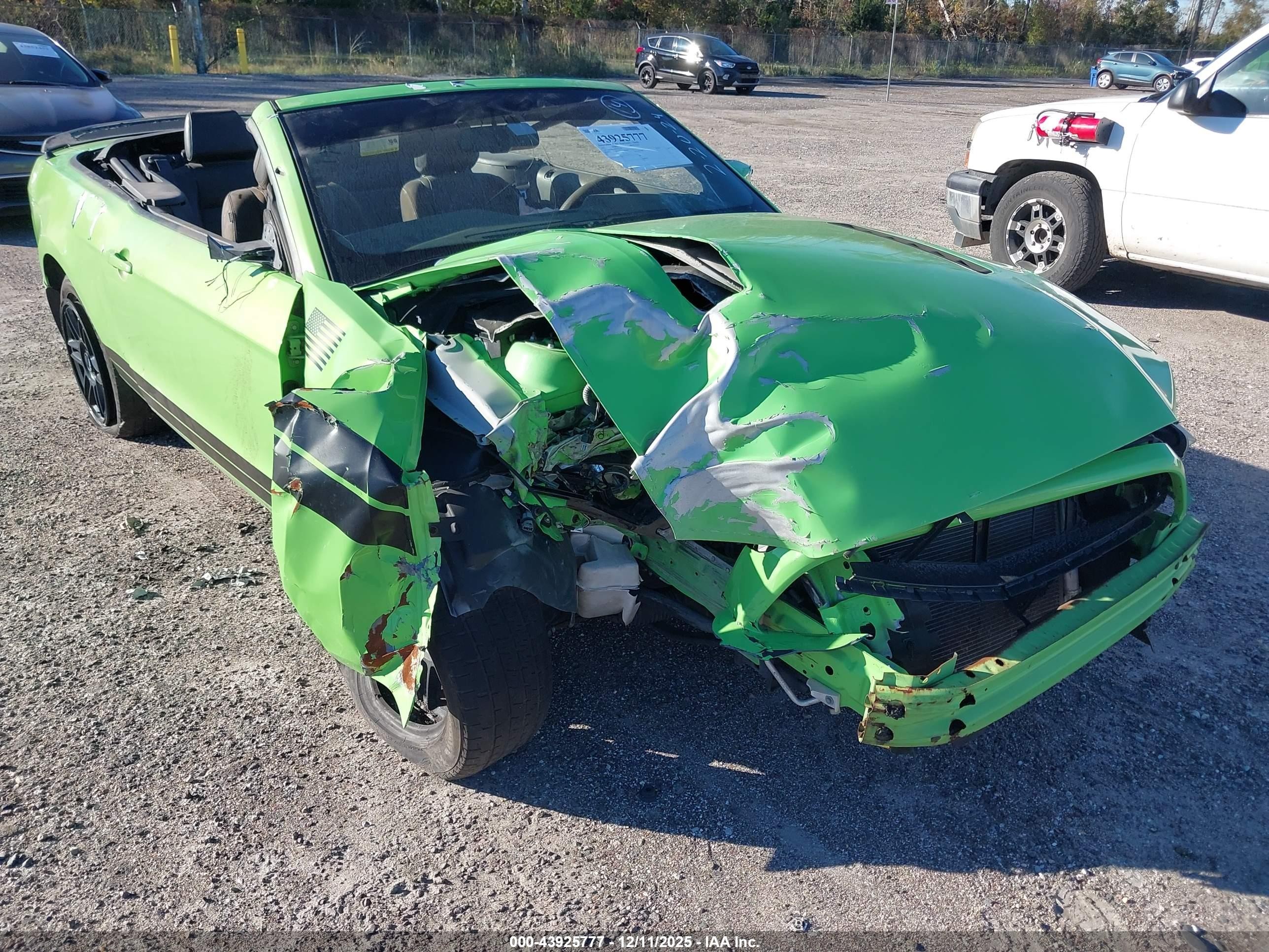 2013 Ford Mustang V6 Premium Green vin: 1ZVBP8EM8D5223374