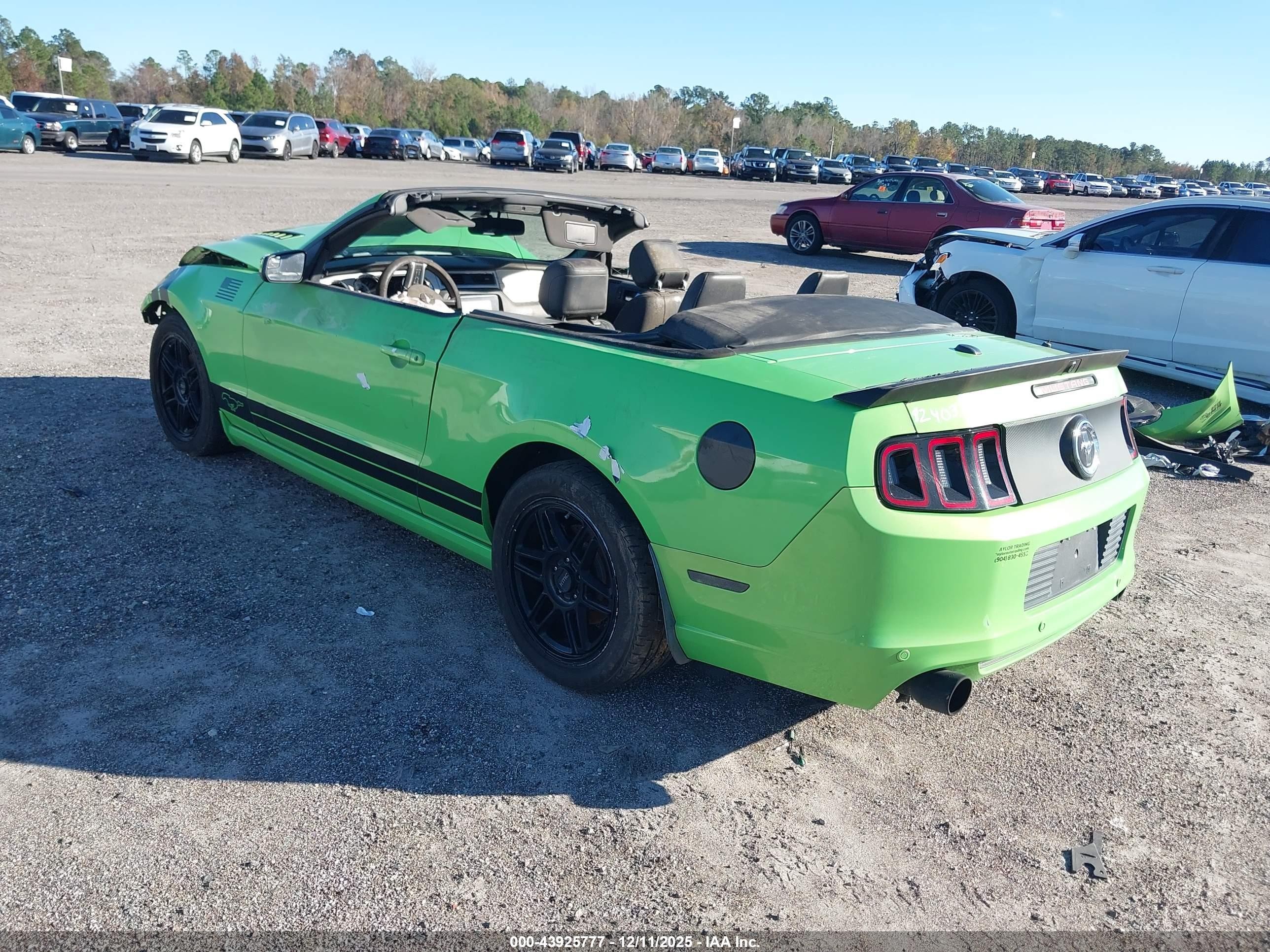 2013 Ford Mustang V6 Premium Green vin: 1ZVBP8EM8D5223374