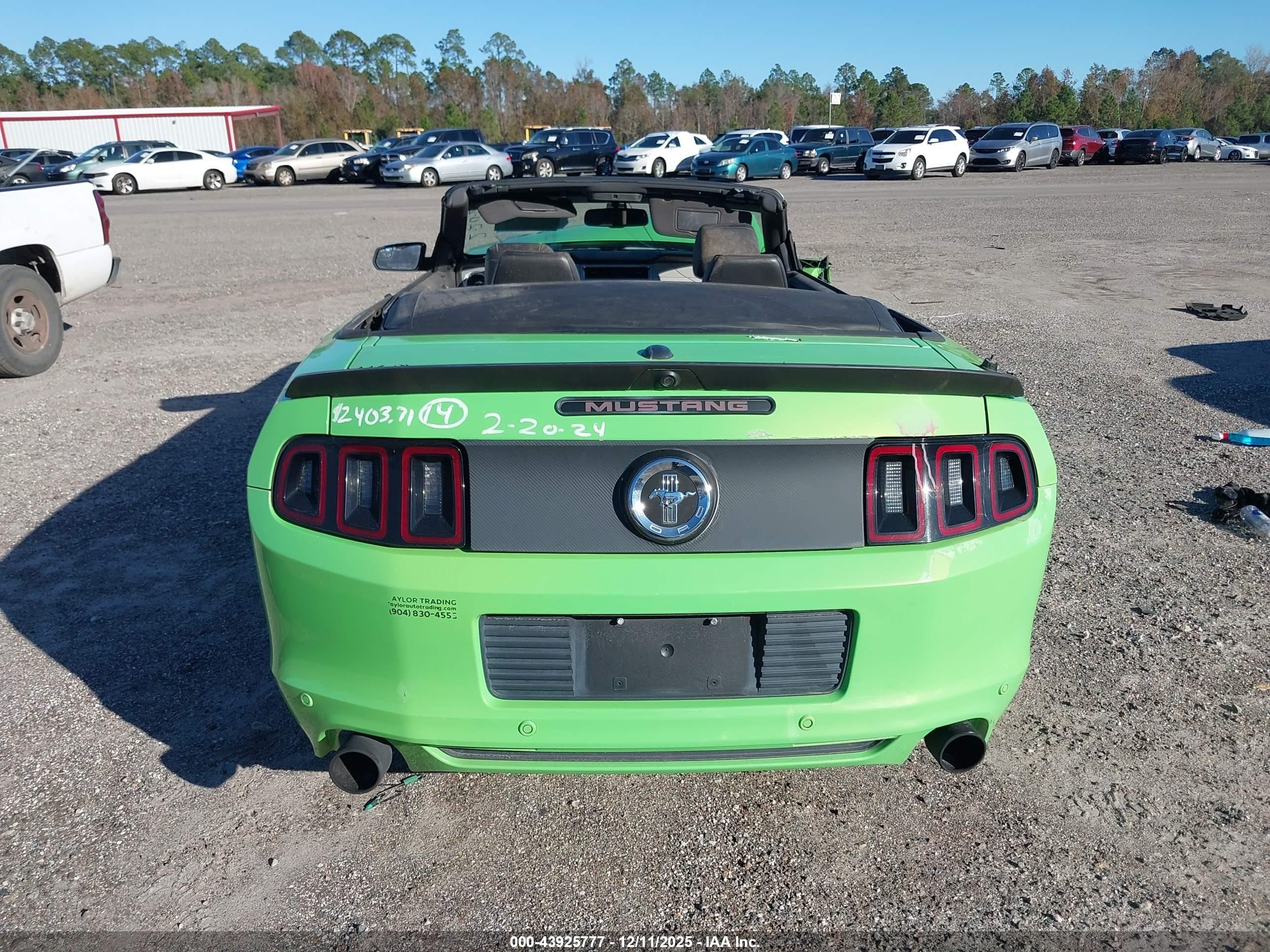 2013 Ford Mustang V6 Premium Green vin: 1ZVBP8EM8D5223374