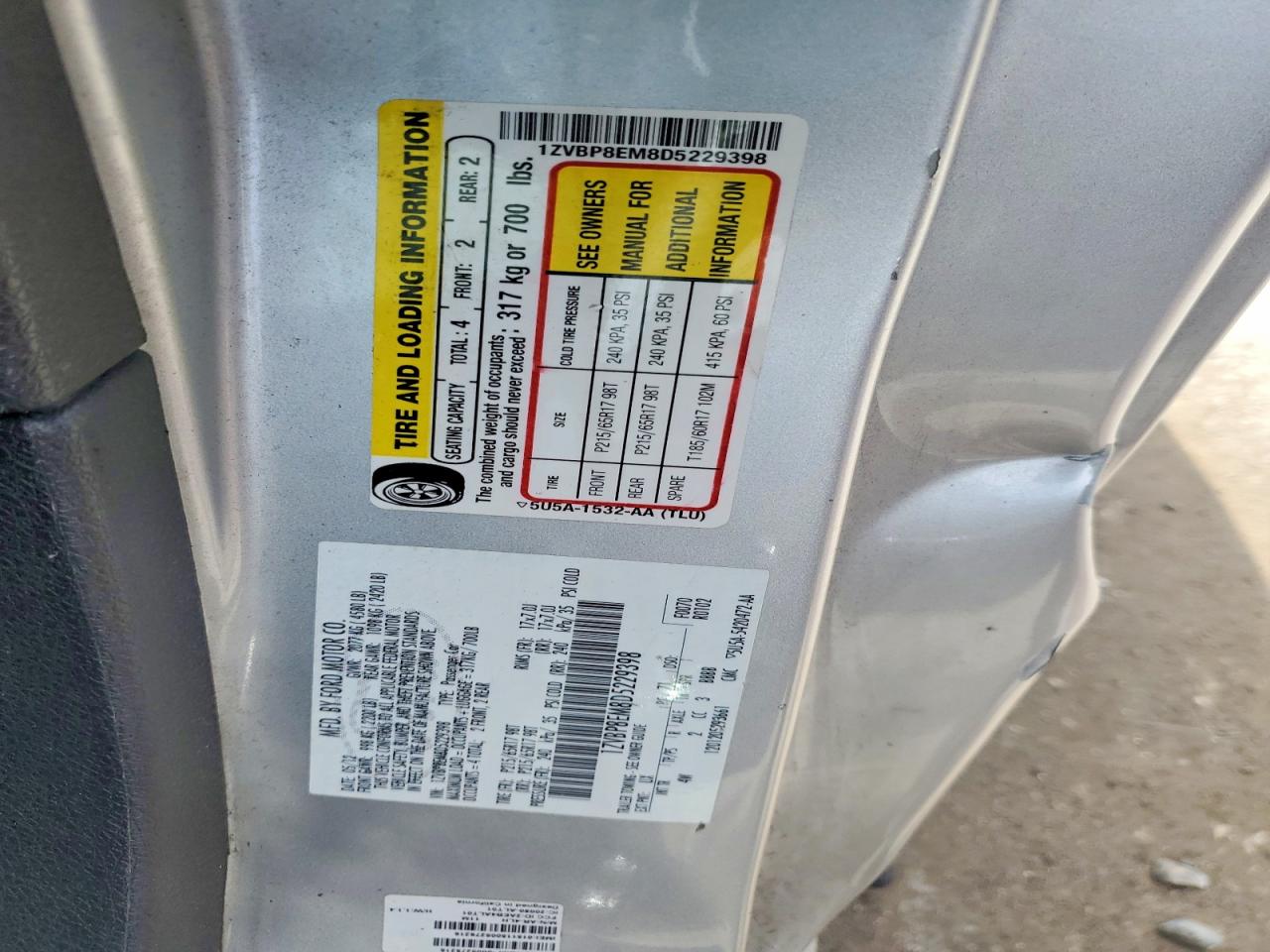 2013 Ford Mustang Silver vin: 1ZVBP8EM8D5229398