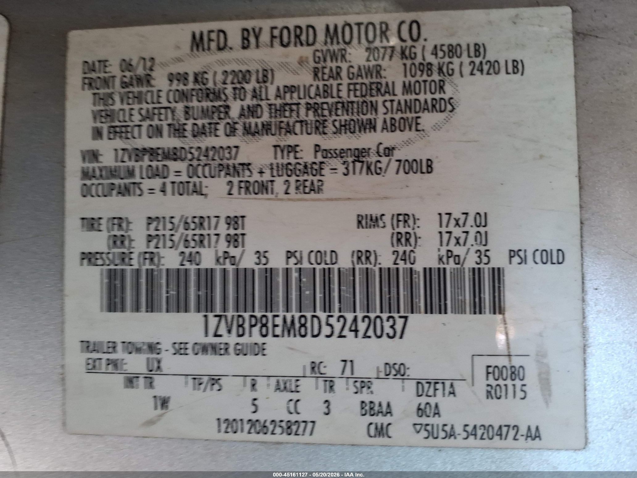 2013 Ford Mustang V6 Gray vin: 1ZVBP8EM8D5242037