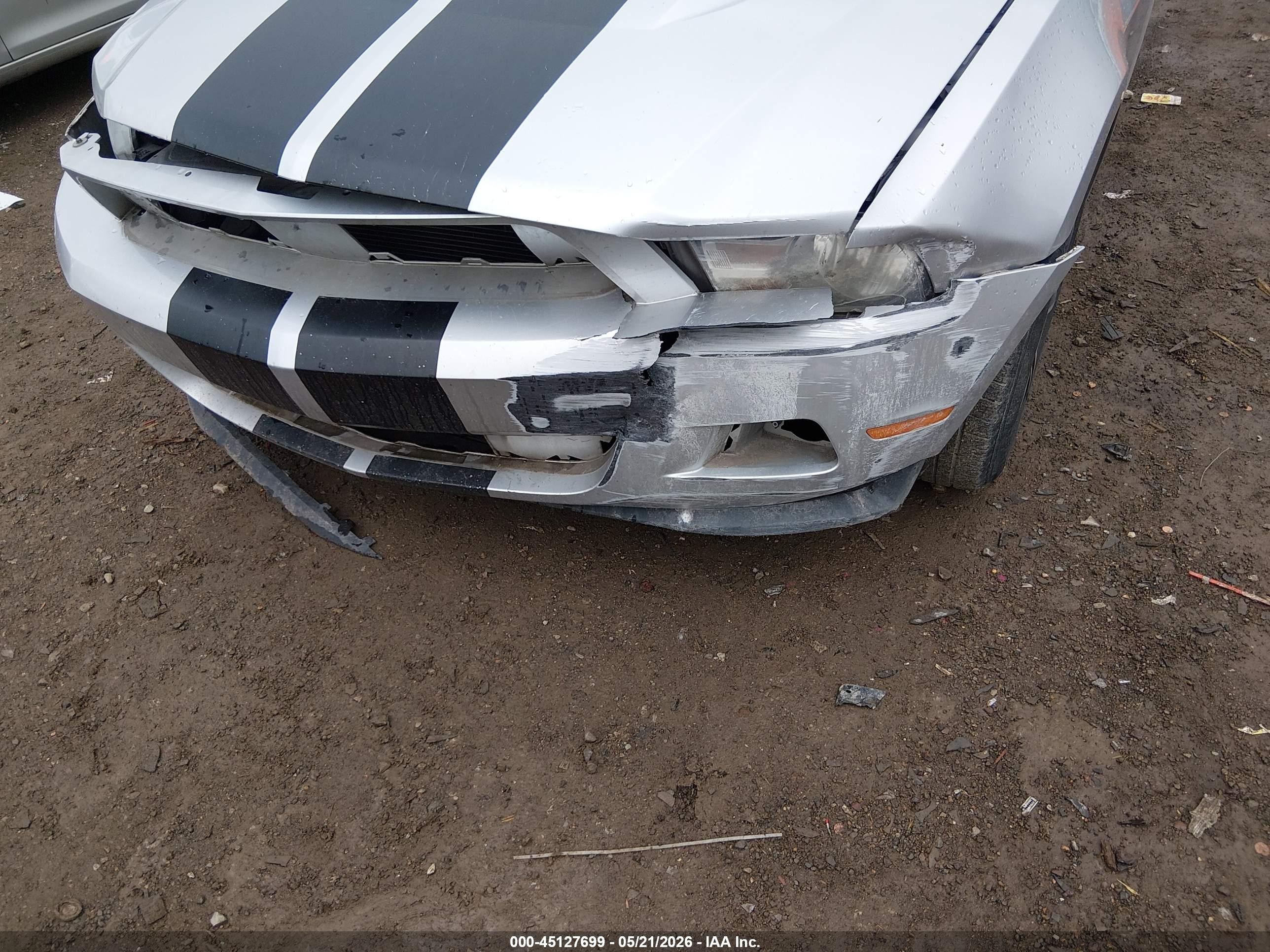 2012 Ford Mustang V6 Silver vin: 1ZVBP8EM9C5257810