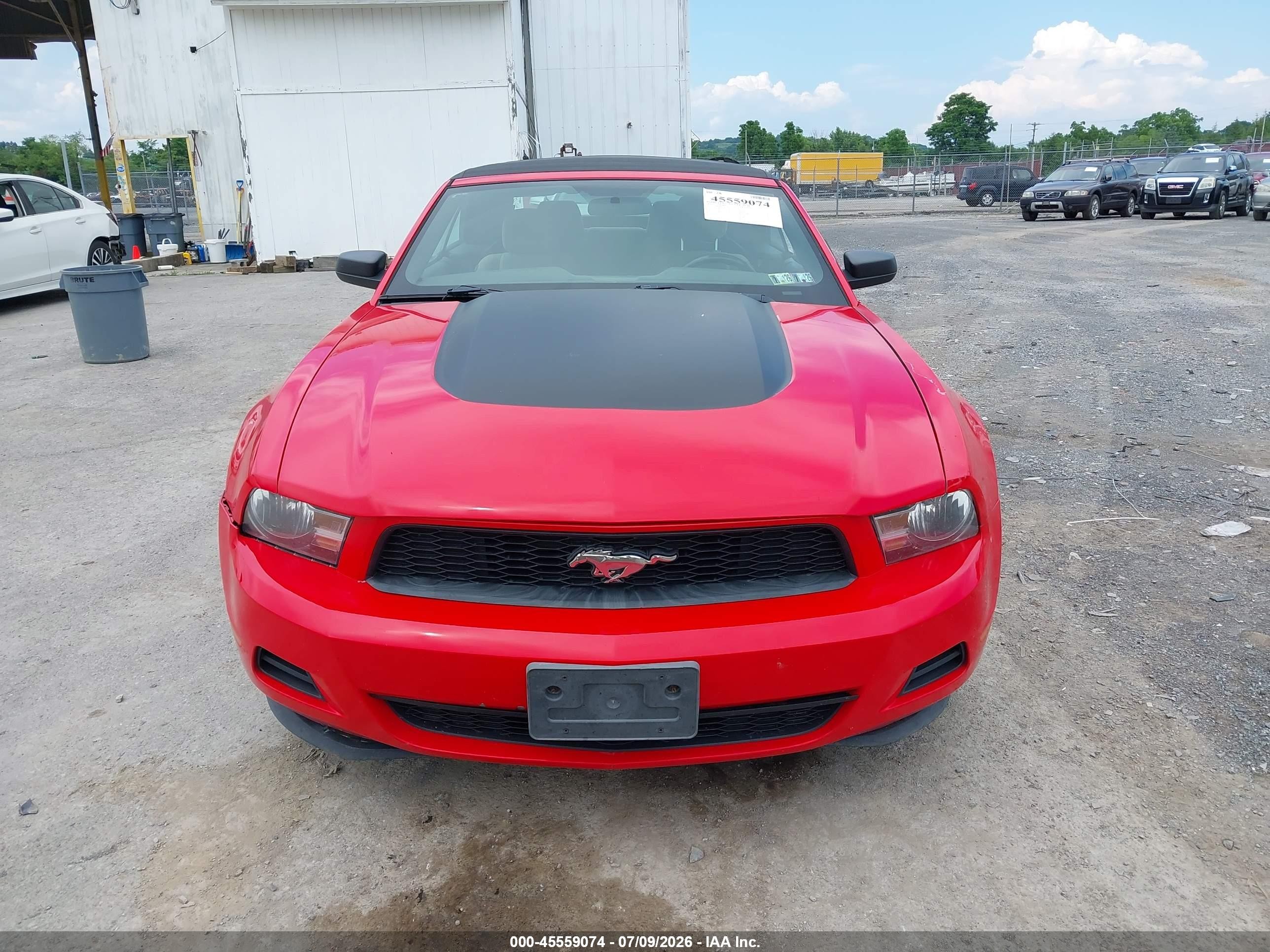 2012 Ford Mustang V6/v6 Premium Red vin: 1ZVBP8EMXC5203934
