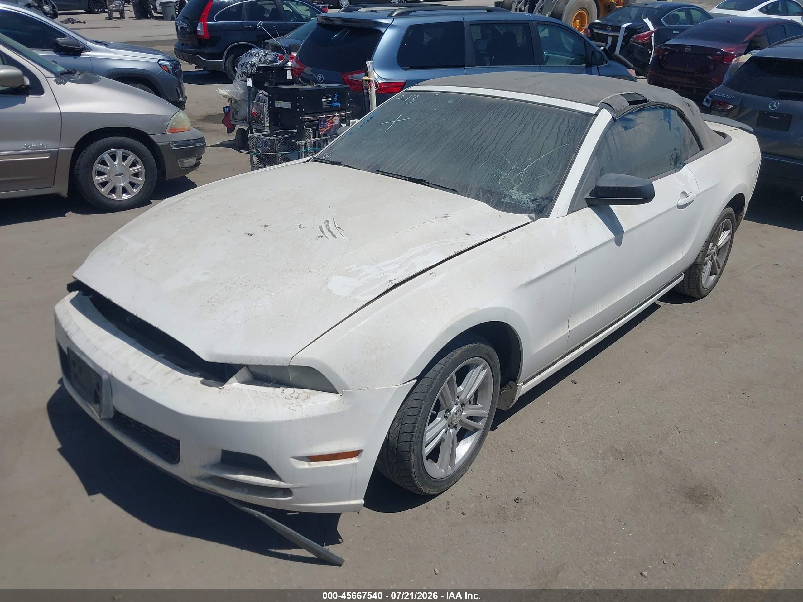 2013 Ford Mustang V6 White vin: 1ZVBP8EMXD5211338