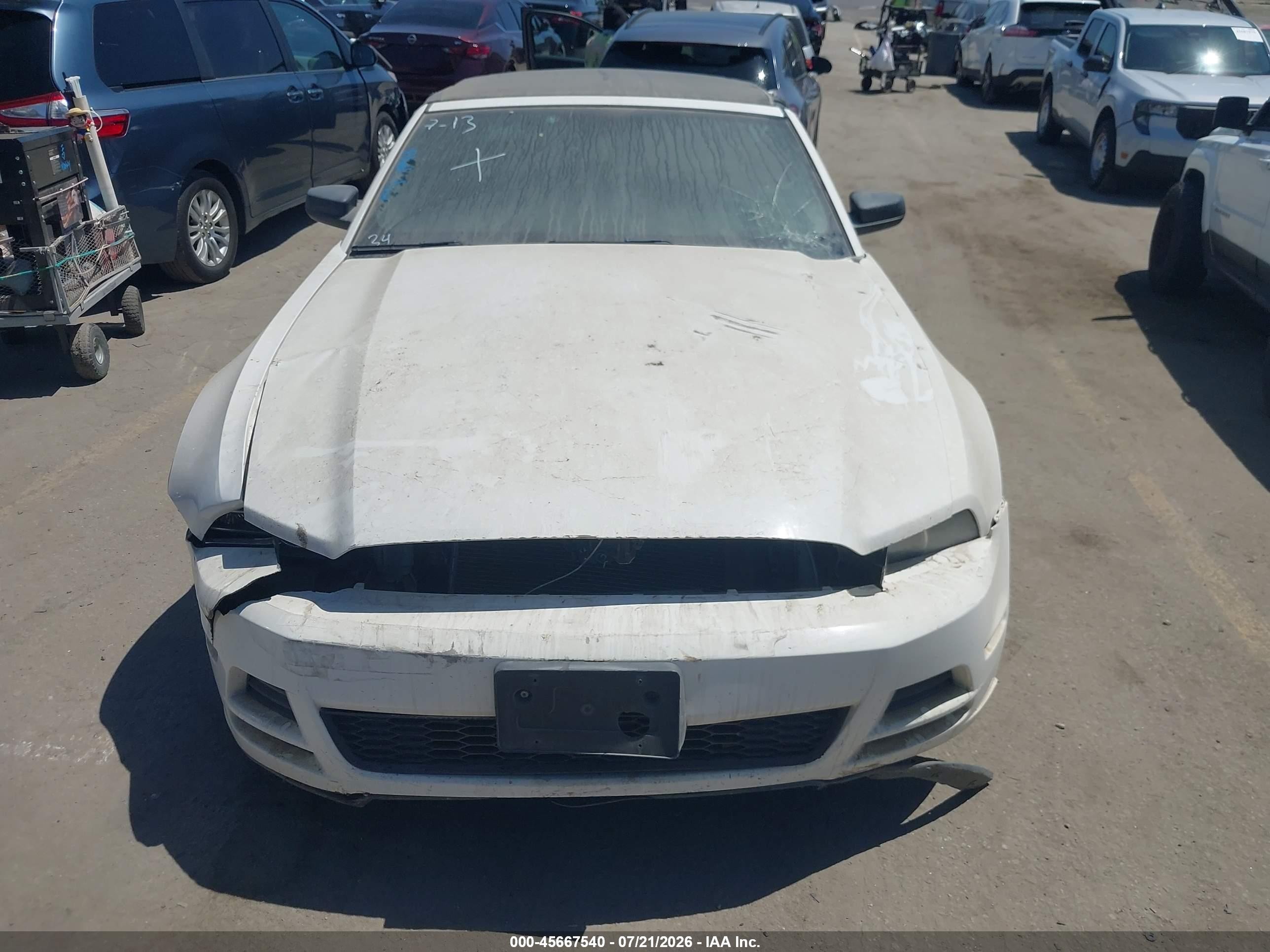 2013 Ford Mustang V6 White vin: 1ZVBP8EMXD5211338