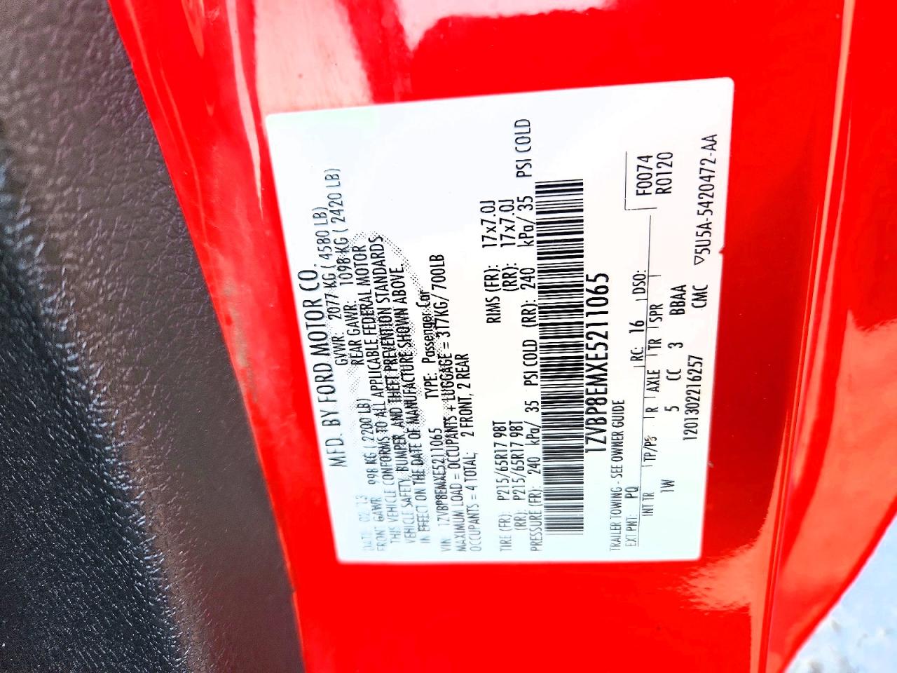 2014 Ford Mustang Красный vin: 1ZVBP8EMXE5211065