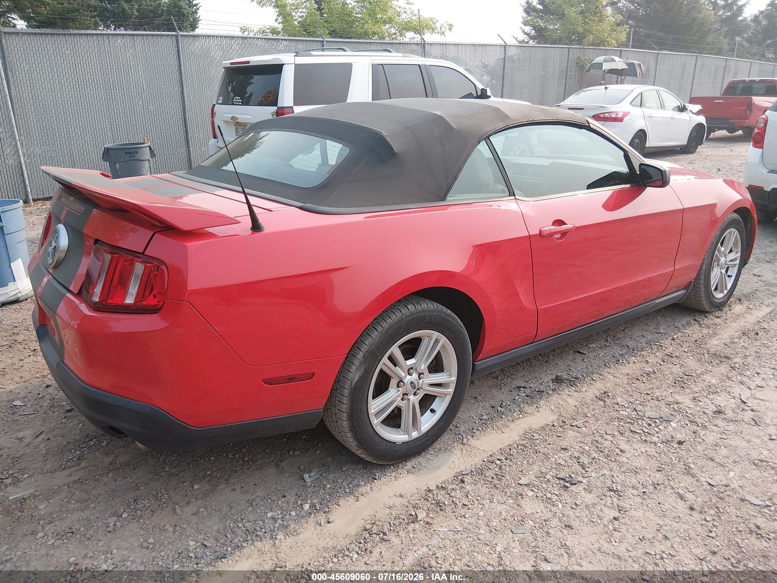 2010 Ford Mustang V6/v6 Premium Red vin: 1ZVBP8EN5A5122281
