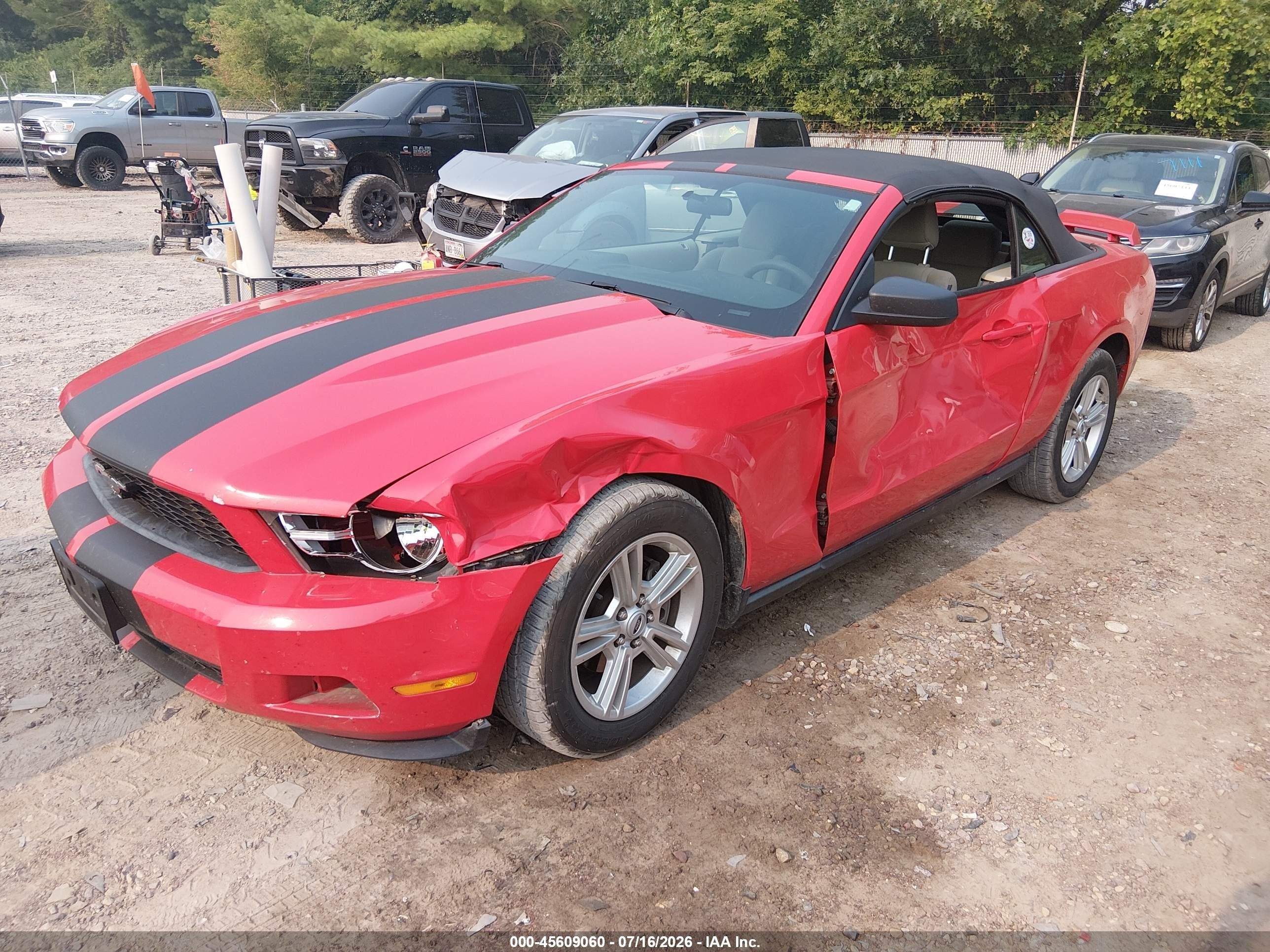 2010 Ford Mustang V6/v6 Premium Red vin: 1ZVBP8EN5A5122281
