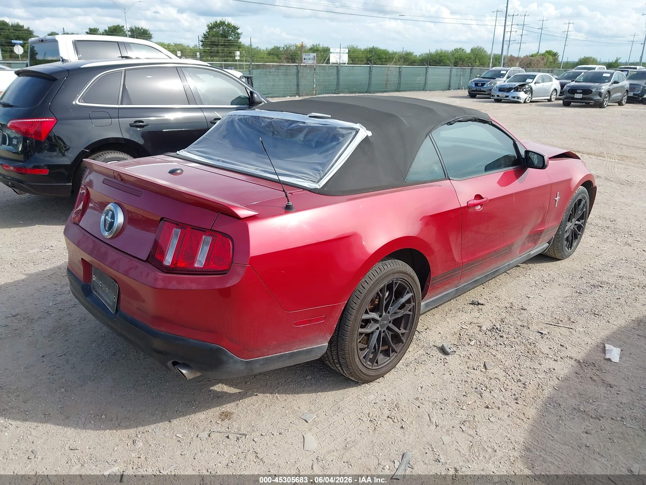 2010 Ford Mustang V6/v6 Premium Red vin: 1ZVBP8EN7A5159381
