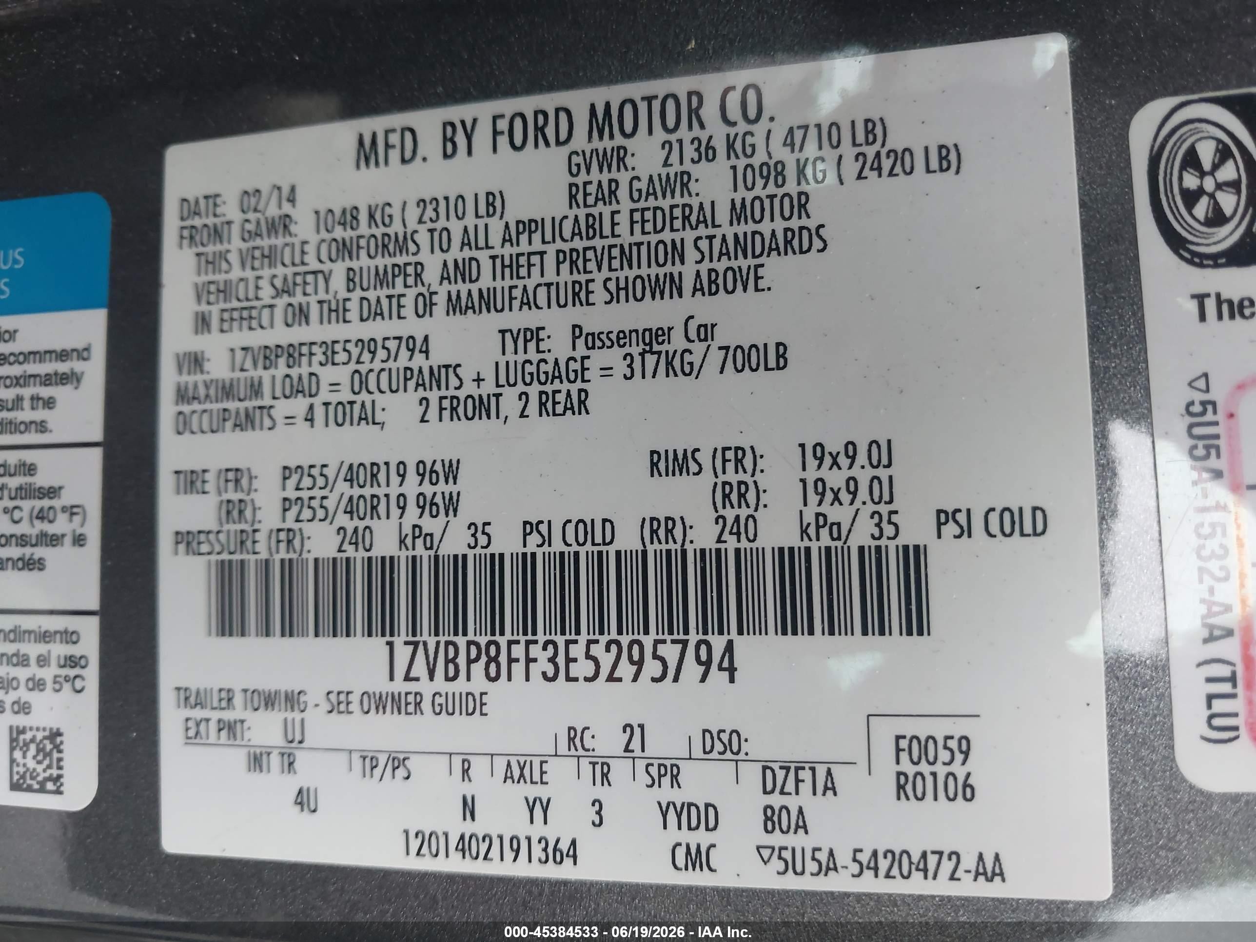 2014 Ford Mustang Gt Premium Gray vin: 1ZVBP8FF3E5295794