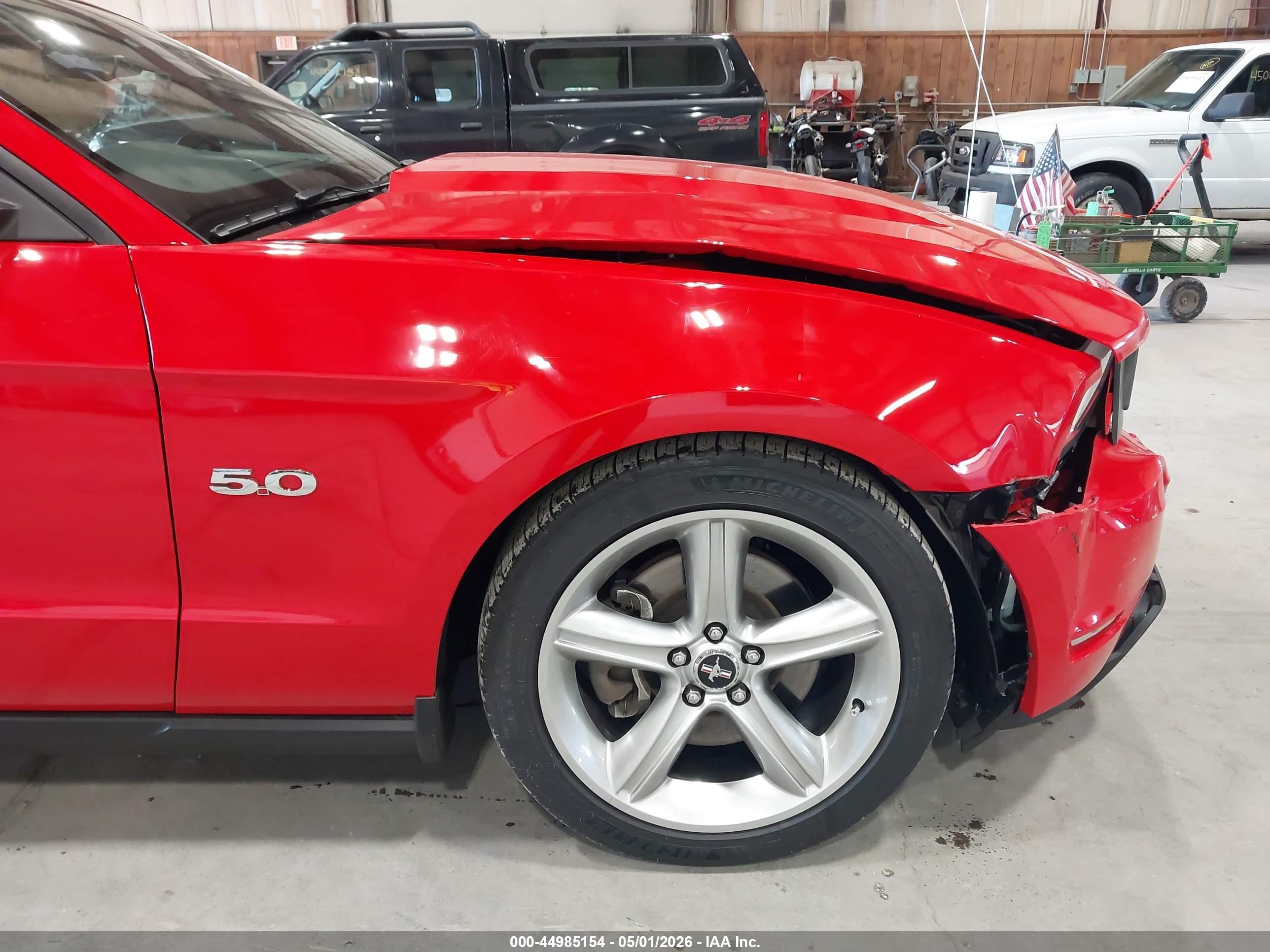 2012 Ford Mustang Gt Premium Red vin: 1ZVBP8FF7C5229276
