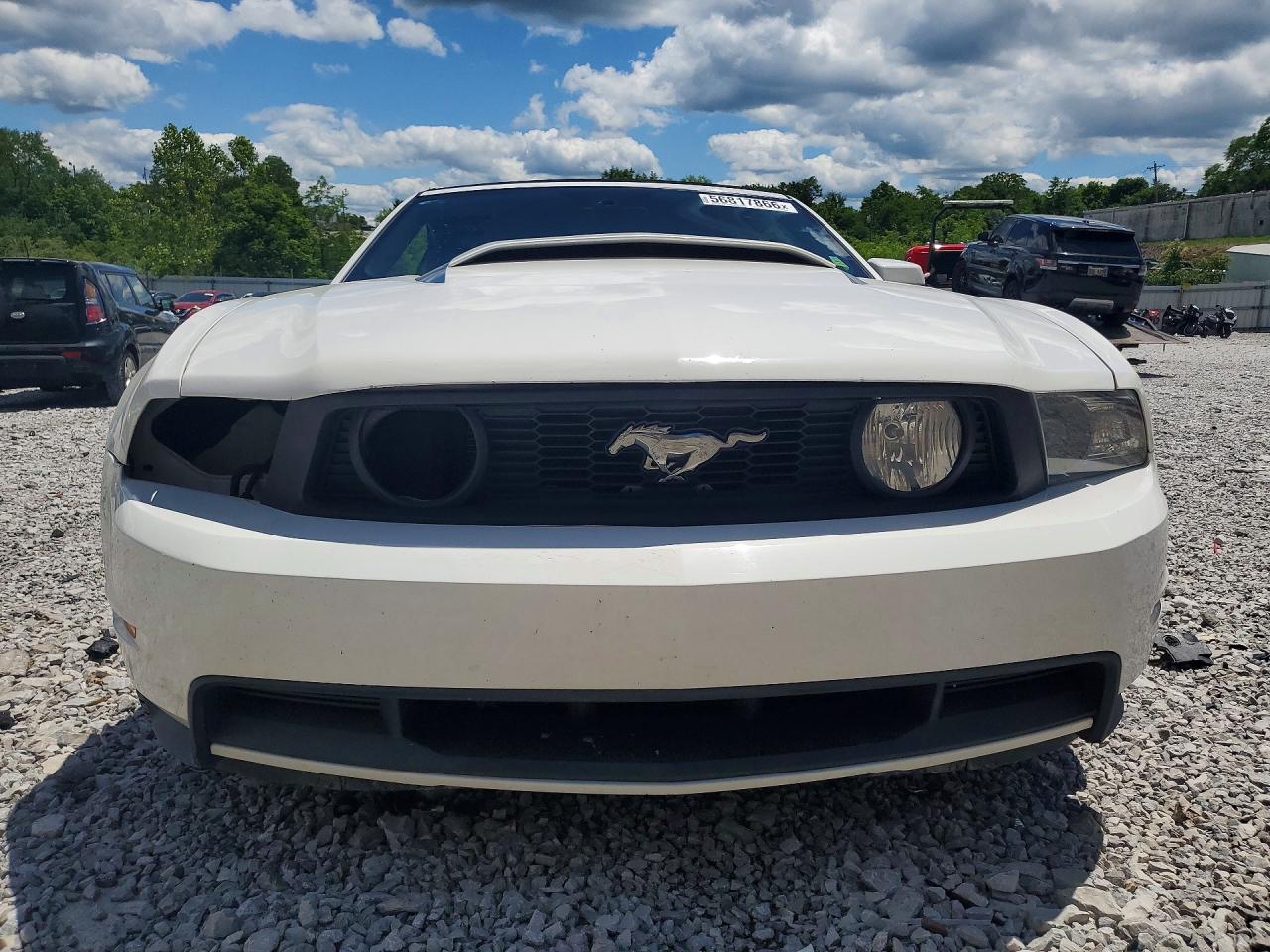 2012 Ford Mustang Gt White vin: 1ZVBP8FF8C5214236