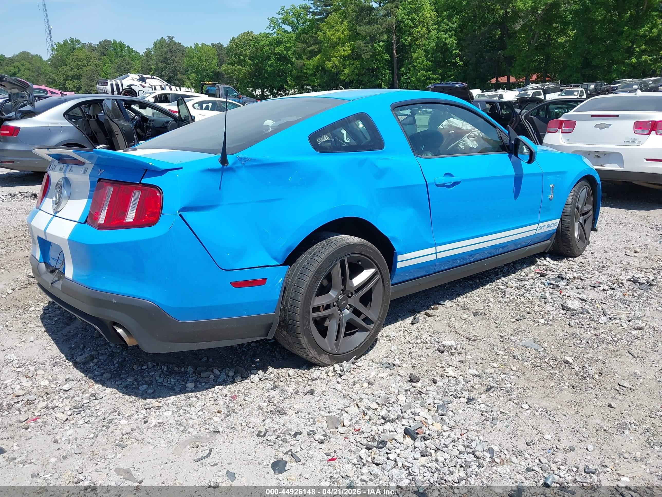 2010 Ford Shelby Gt500   Blue vin: 1ZVBP8JS6A5140137