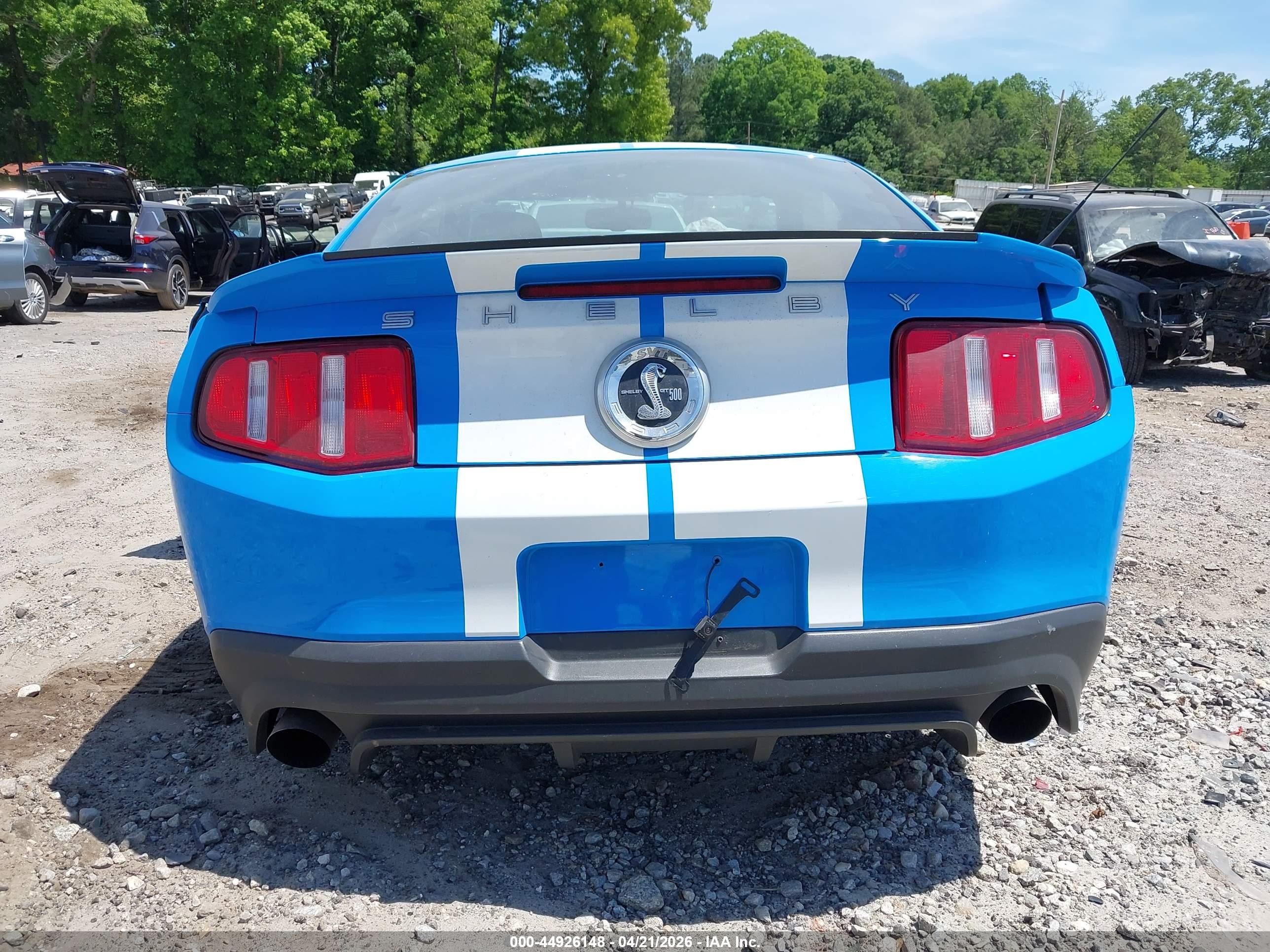 2010 Ford Shelby Gt500   Blue vin: 1ZVBP8JS6A5140137