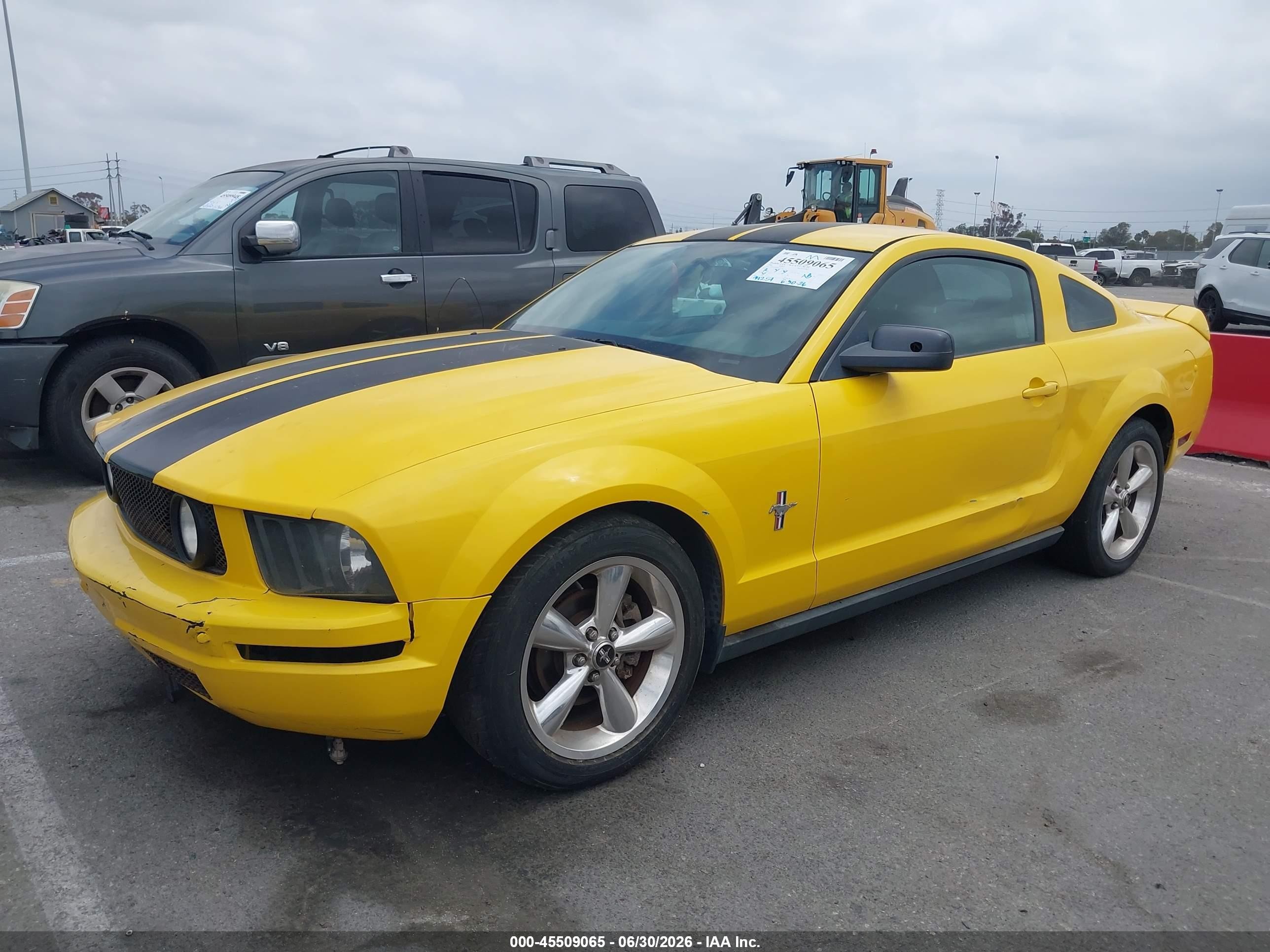 2006 Ford Mustang V6 Yellow vin: 1ZVFT80N065127142