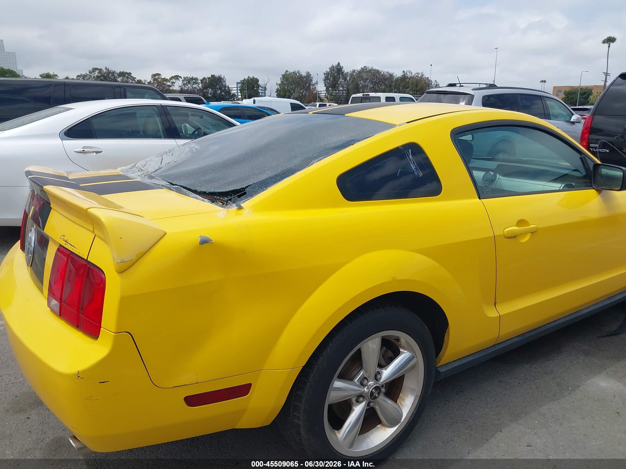 2006 Ford Mustang V6 Yellow vin: 1ZVFT80N065127142