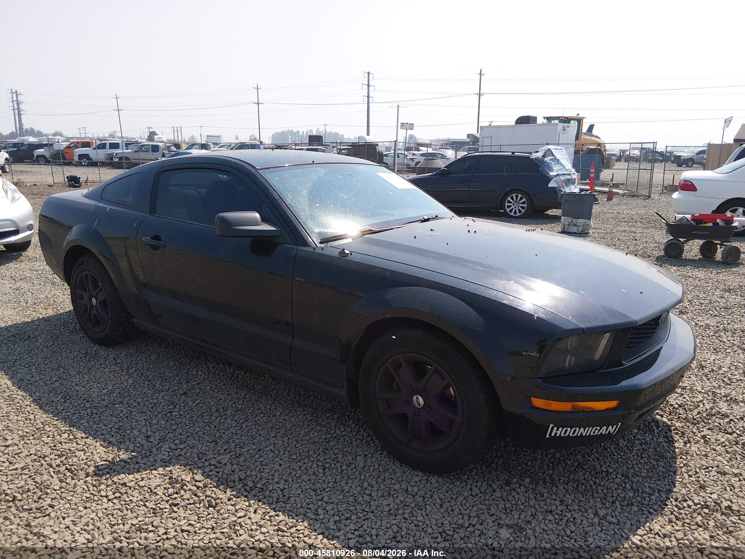 2006 Ford Mustang V6 Black vin: 1ZVFT80N165123875
