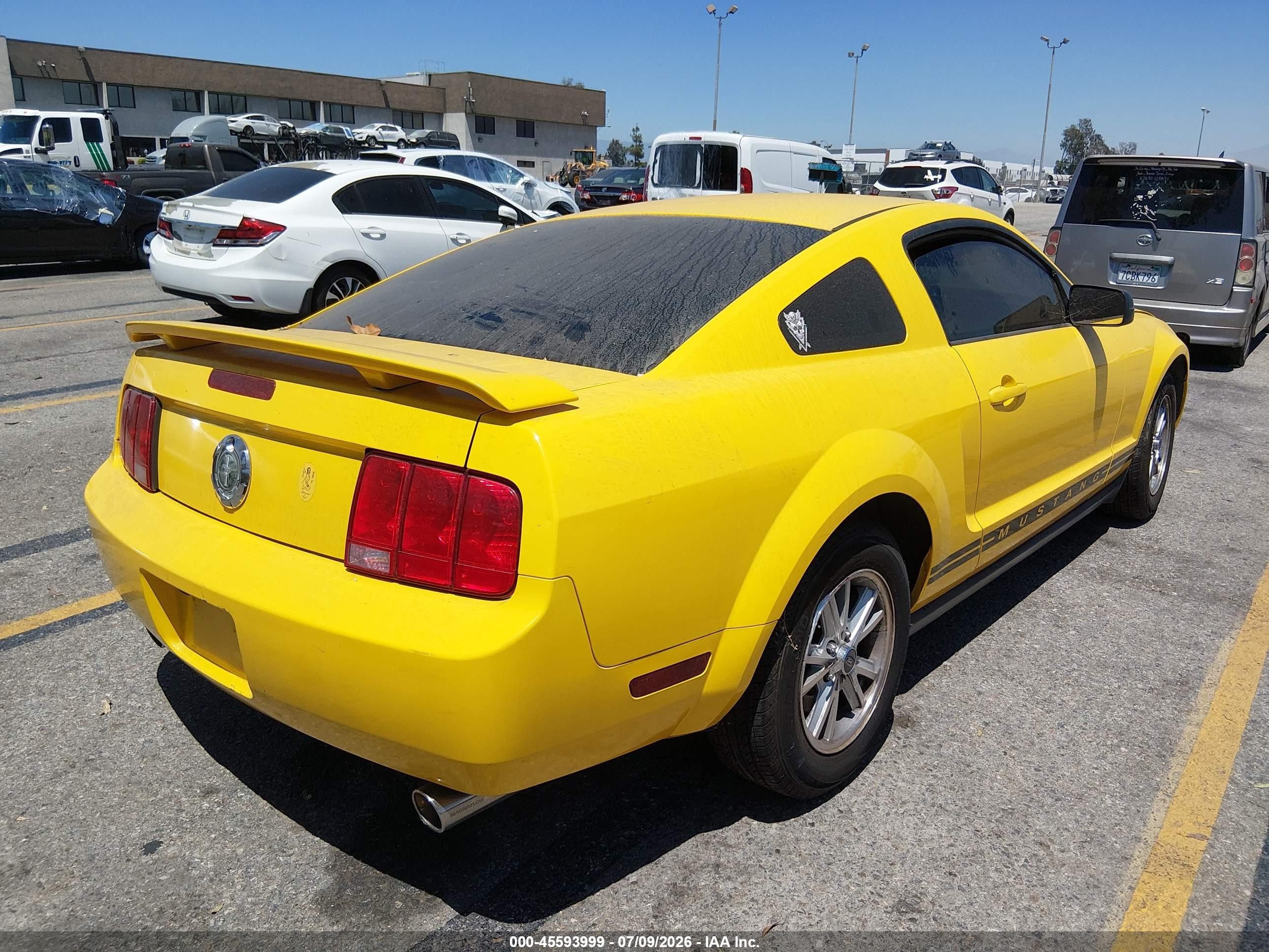 2006 Ford Mustang V6 Yellow vin: 1ZVFT80N165211809