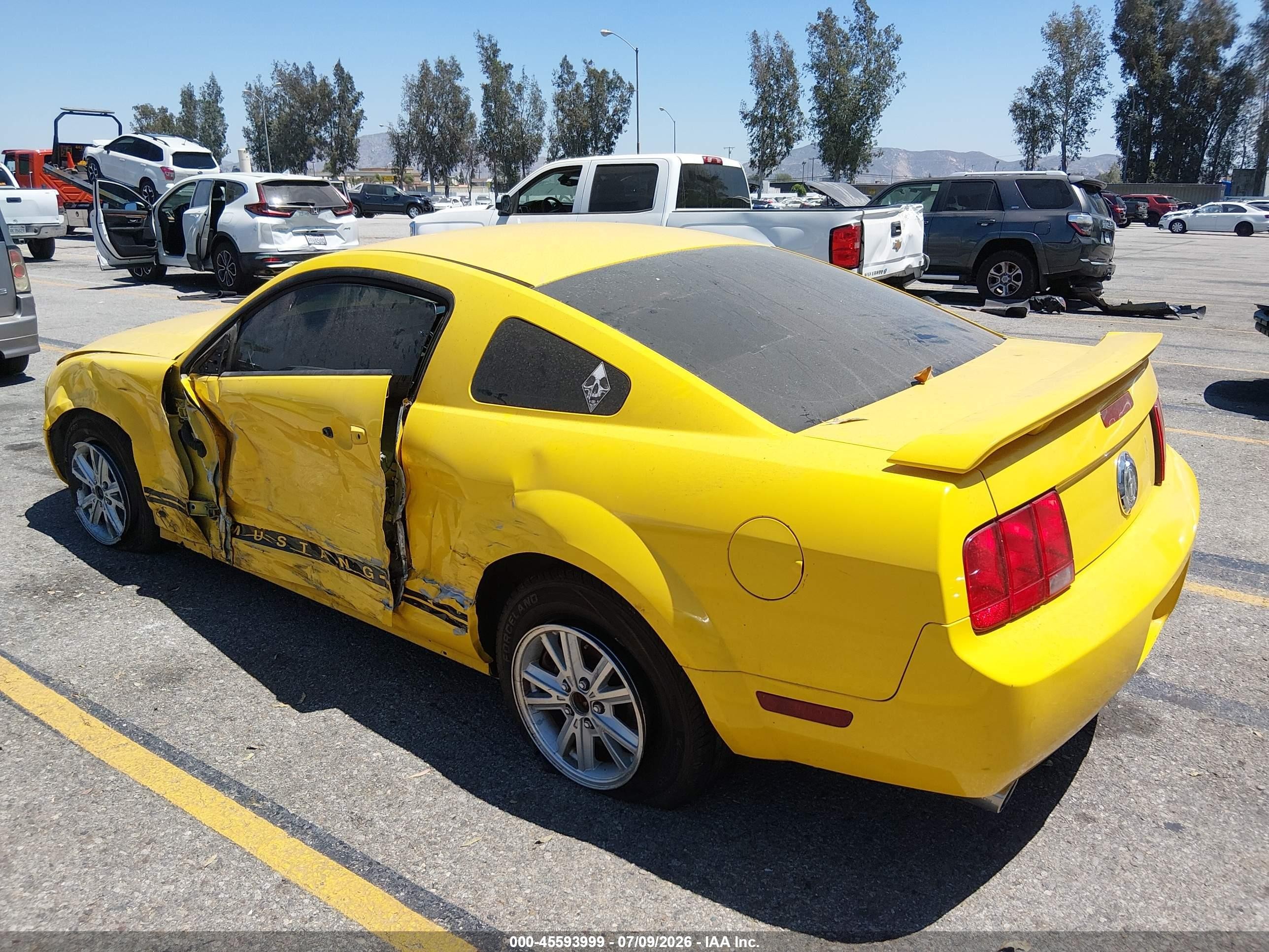 2006 Ford Mustang V6 Yellow vin: 1ZVFT80N165211809
