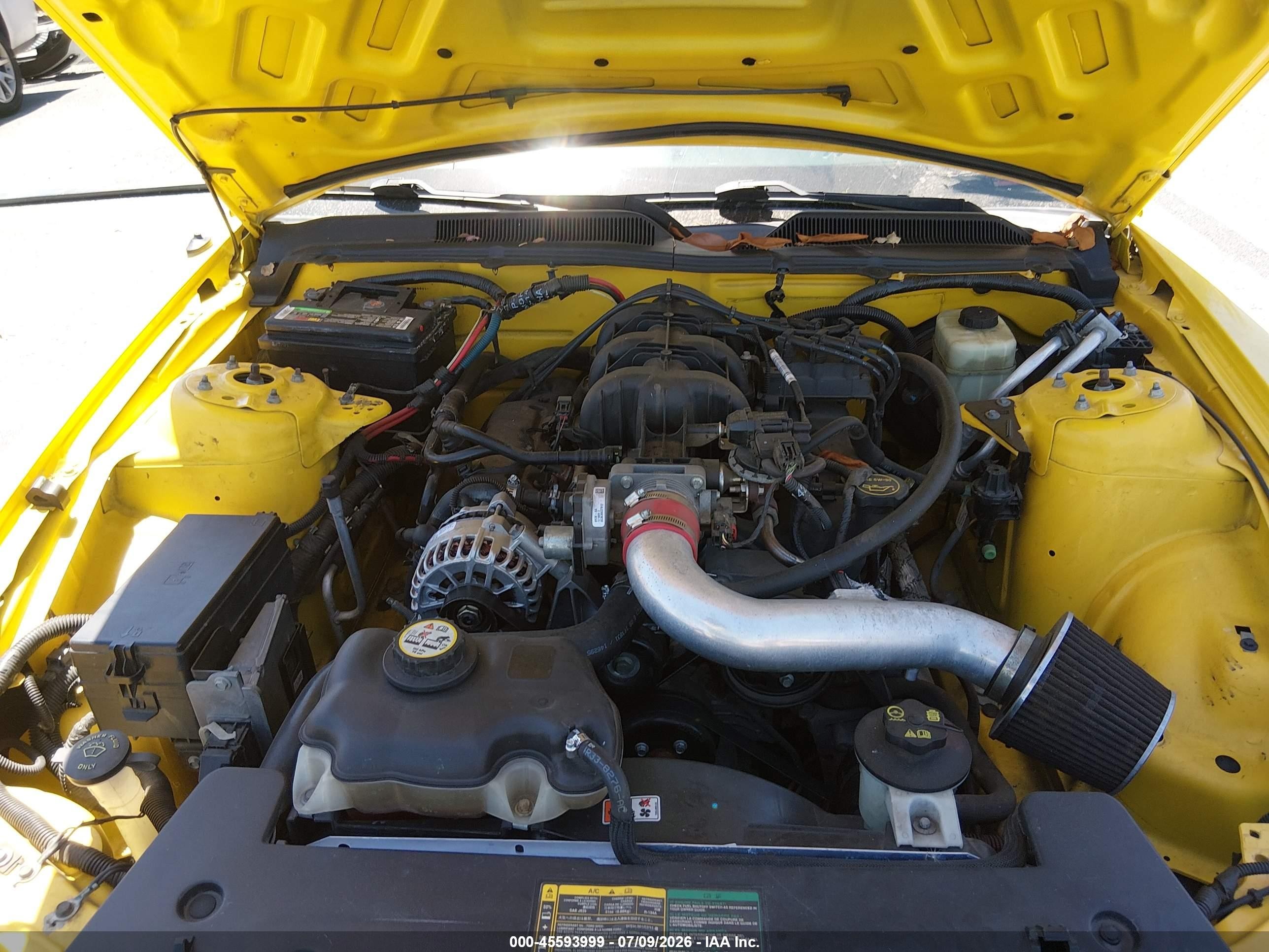 2006 Ford Mustang V6 Yellow vin: 1ZVFT80N165211809