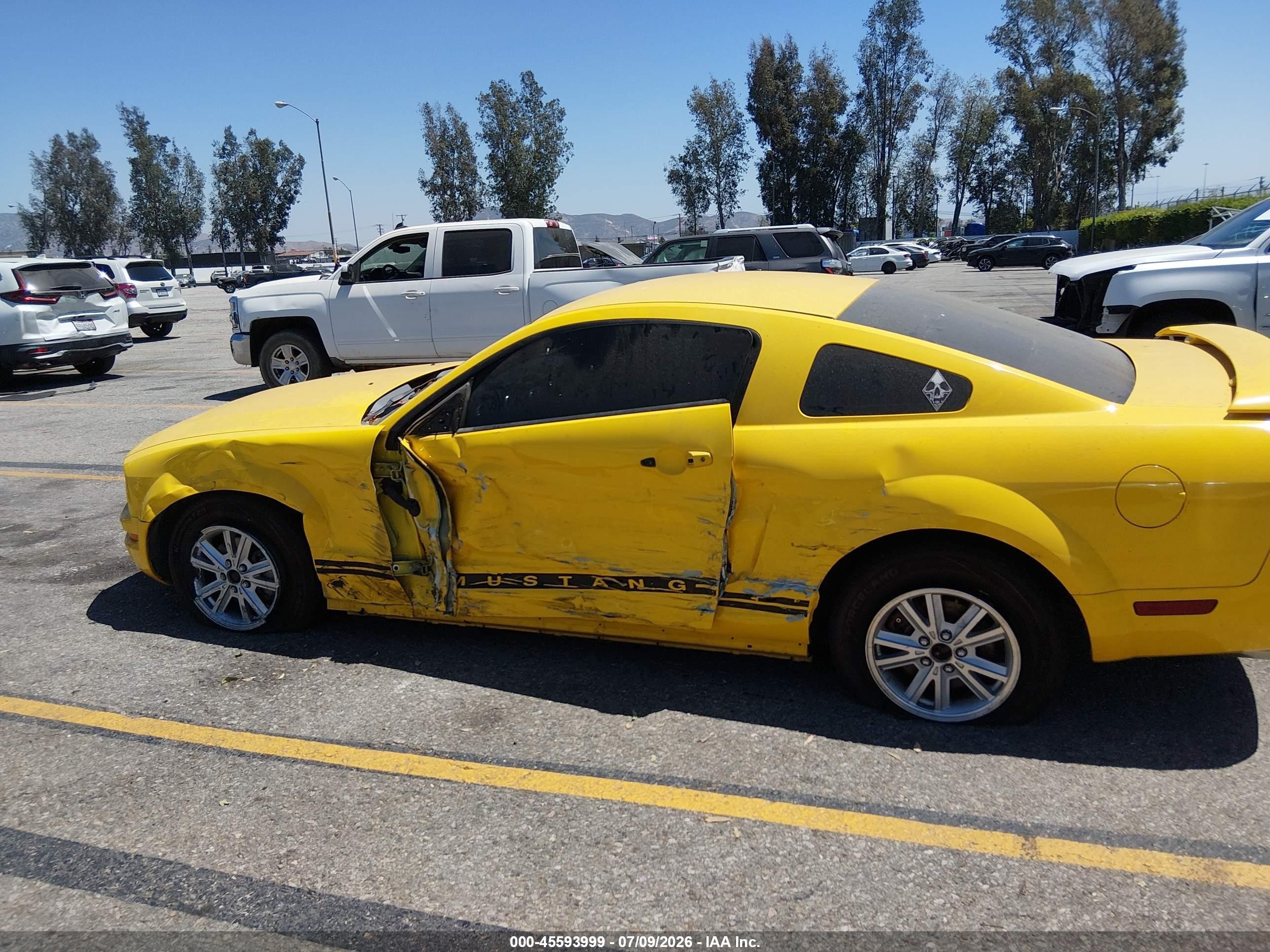 2006 Ford Mustang V6 Yellow vin: 1ZVFT80N165211809