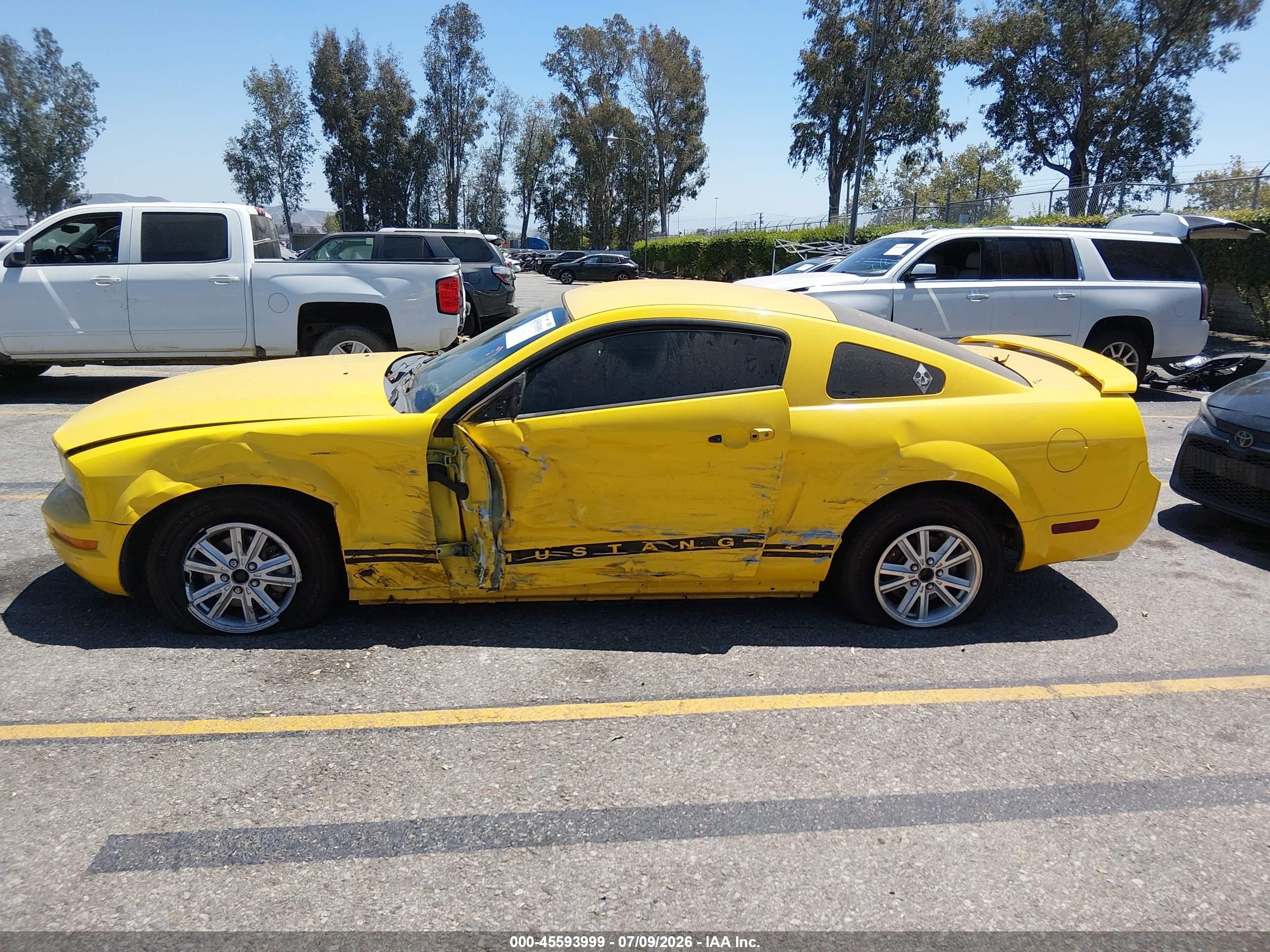 2006 Ford Mustang V6 Yellow vin: 1ZVFT80N165211809
