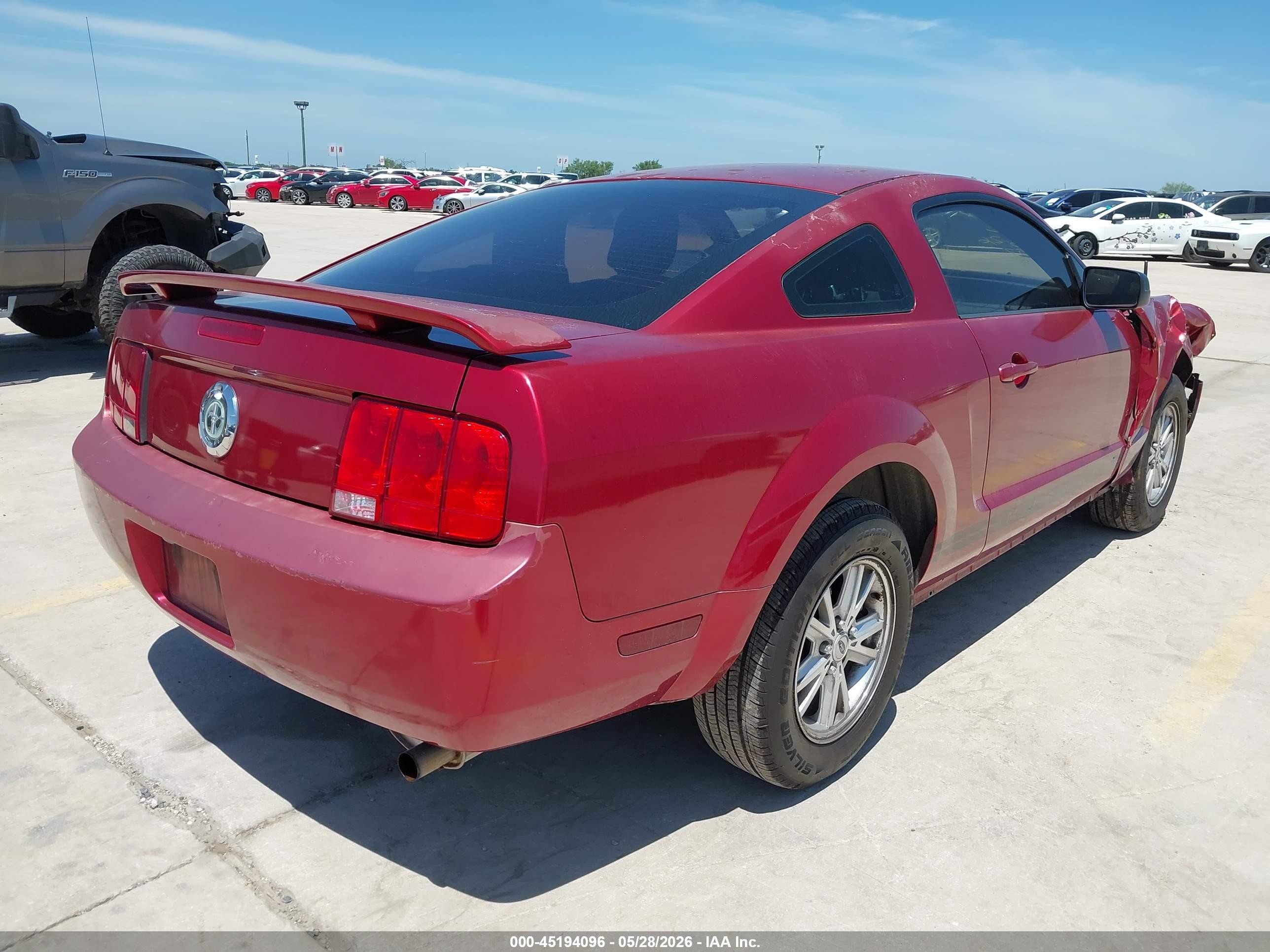 2006 Ford Mustang V6 Red vin: 1ZVFT80N165239481