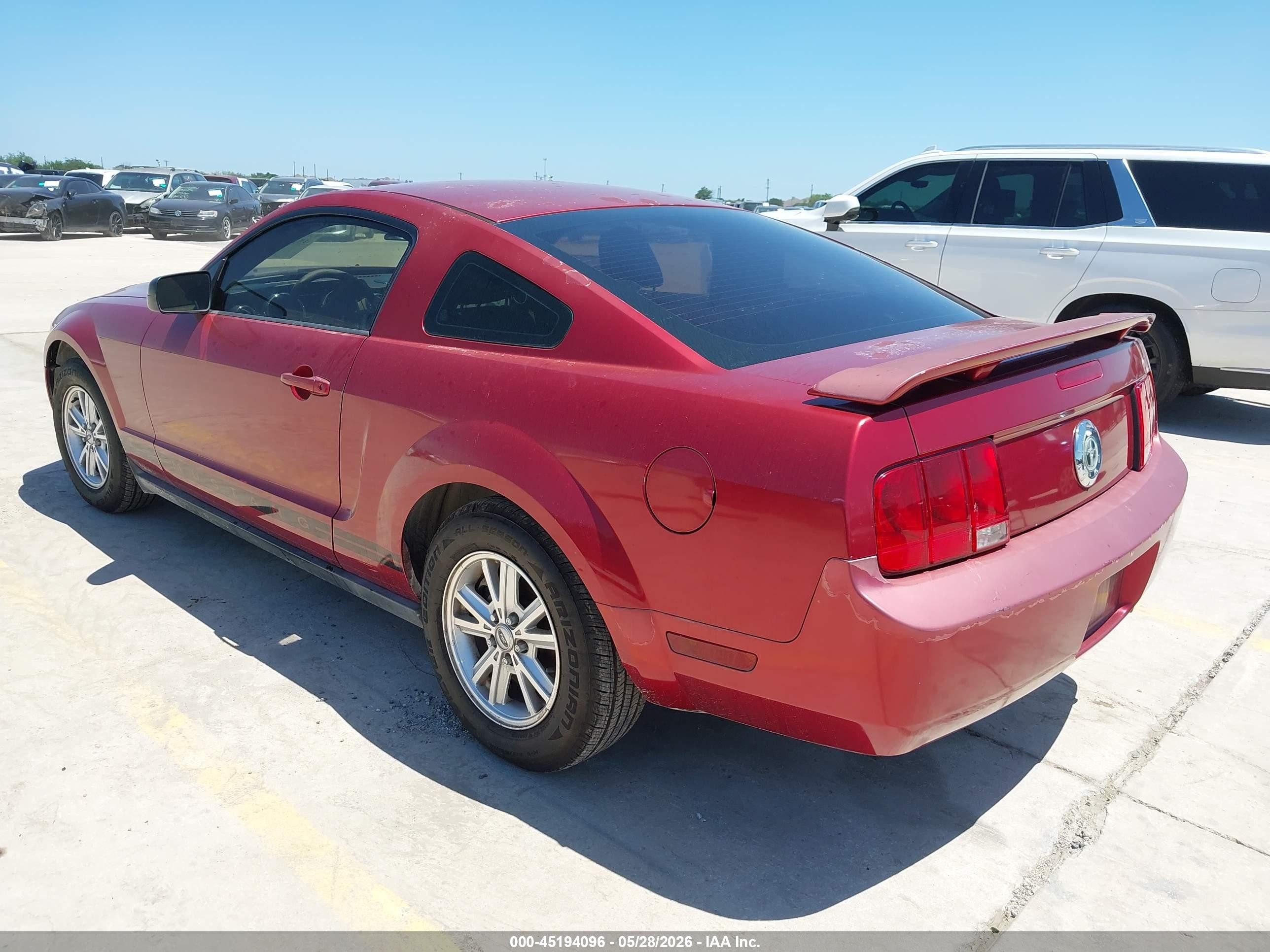 2006 Ford Mustang V6 Red vin: 1ZVFT80N165239481