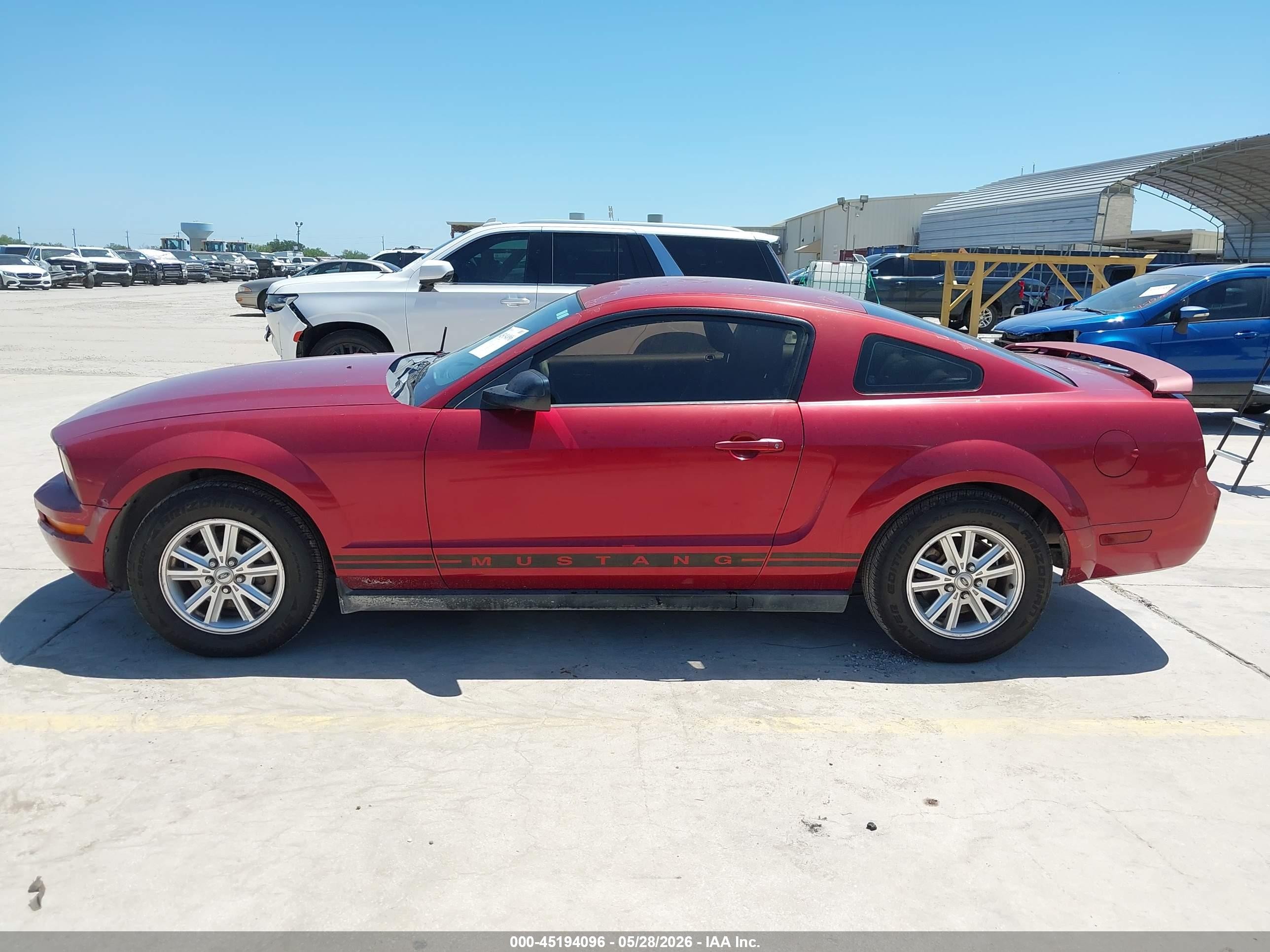 2006 Ford Mustang V6 Red vin: 1ZVFT80N165239481