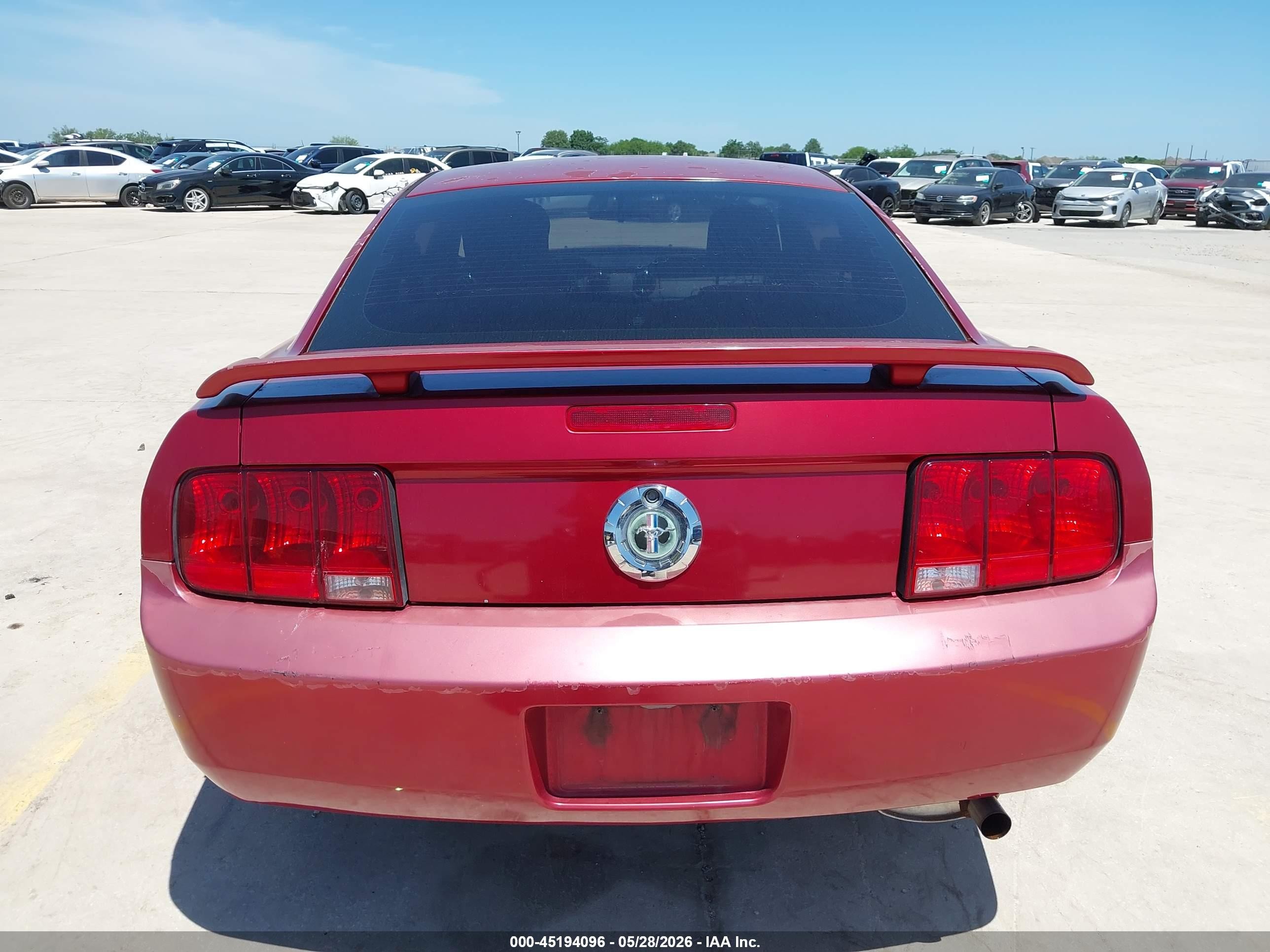 2006 Ford Mustang V6 Red vin: 1ZVFT80N165239481