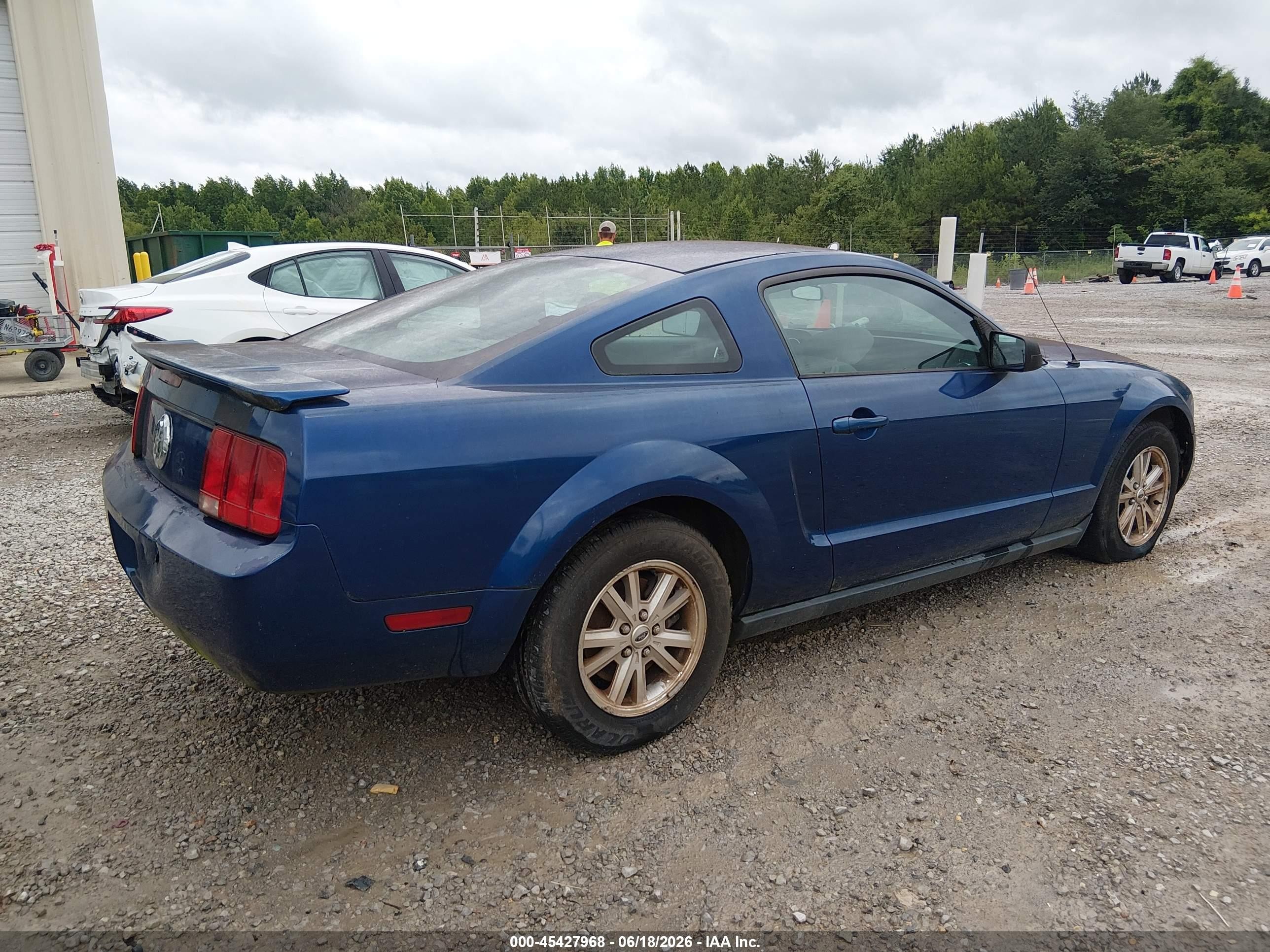 2007 Ford Mustang V6 Deluxe/v6 Premium Blue vin: 1ZVFT80N175210693