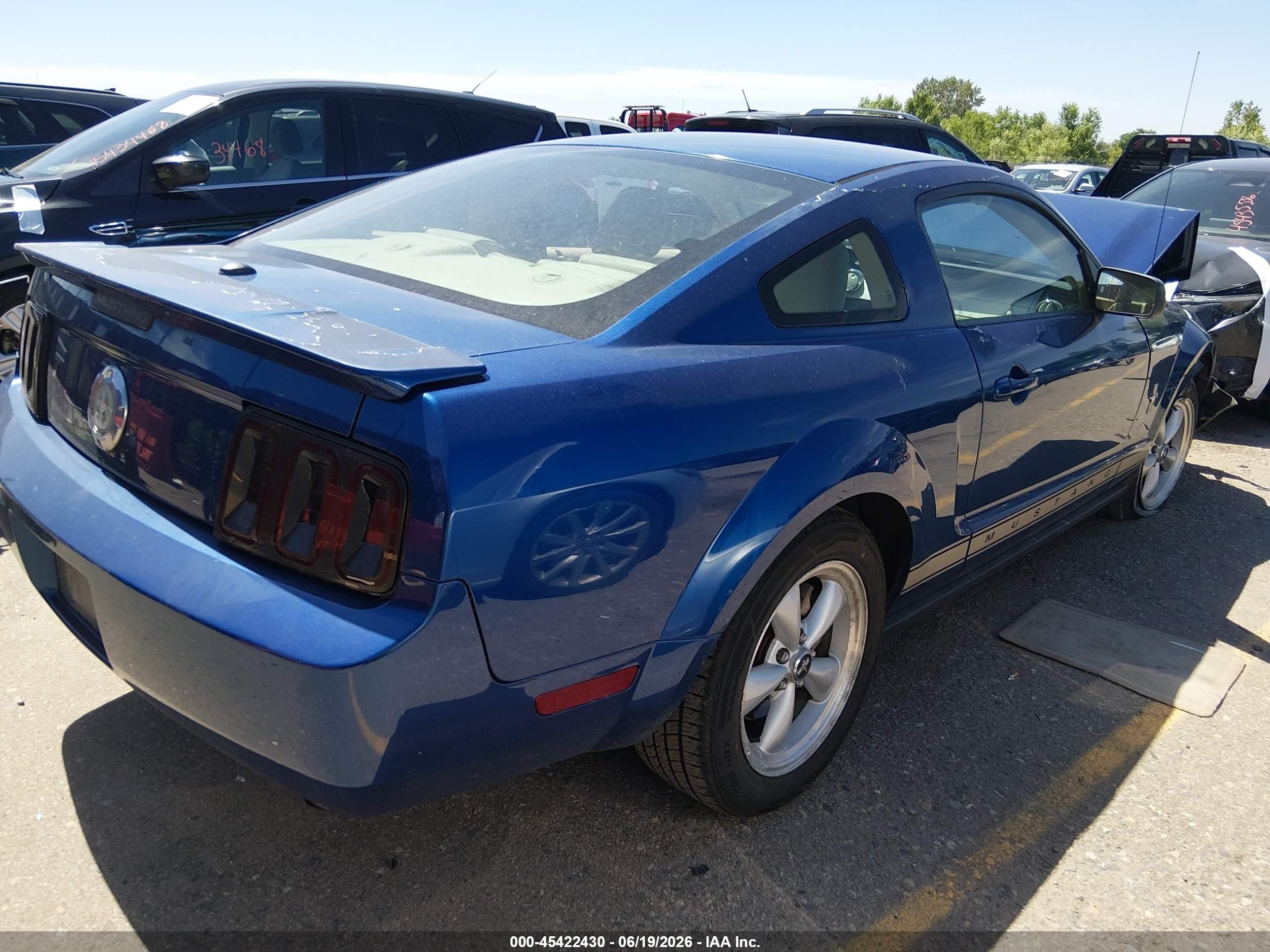 2007 Ford Mustang V6 Deluxe/v6 Premium Blue vin: 1ZVFT80N275255318