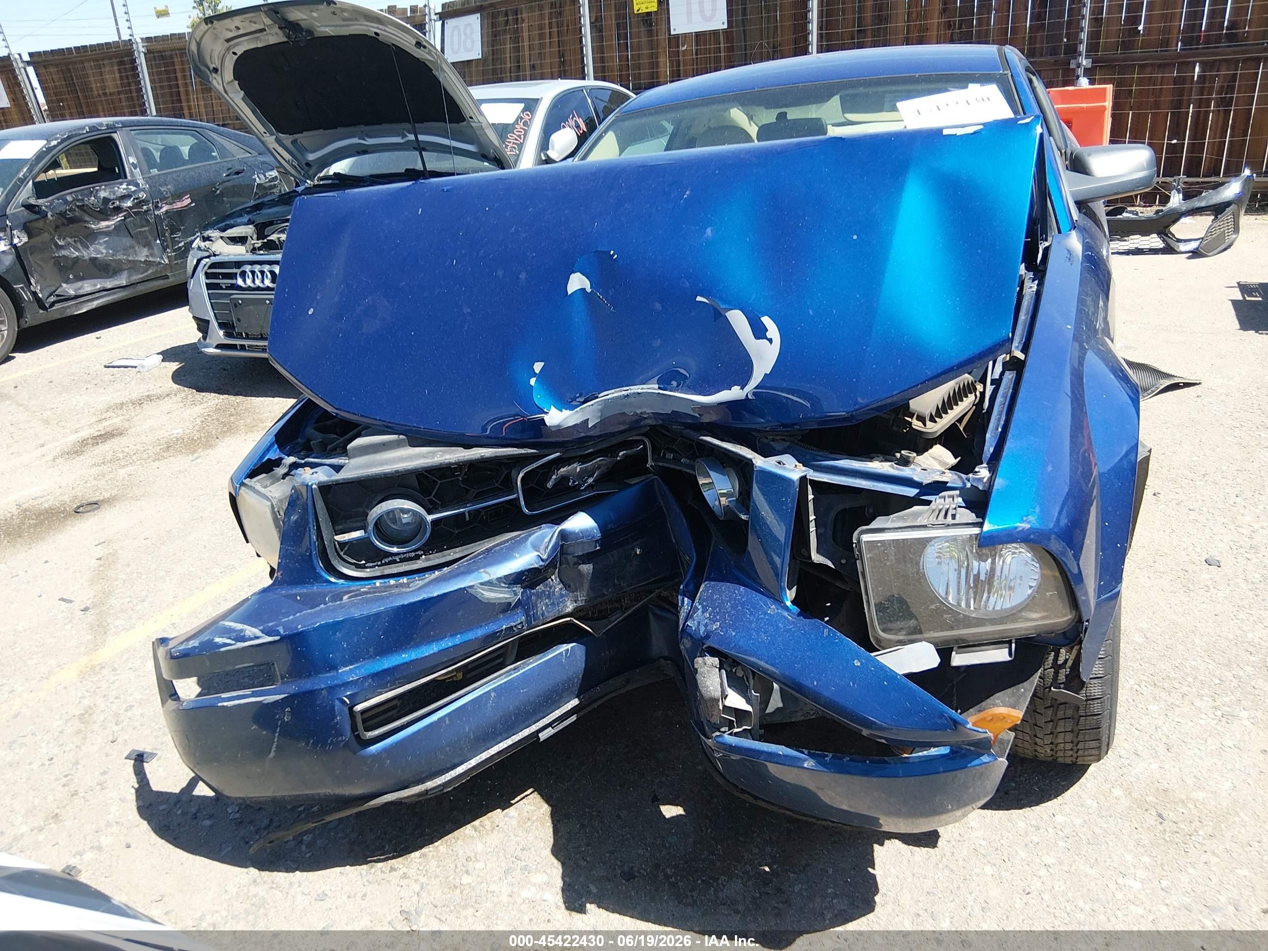 2007 Ford Mustang V6 Deluxe/v6 Premium Blue vin: 1ZVFT80N275255318