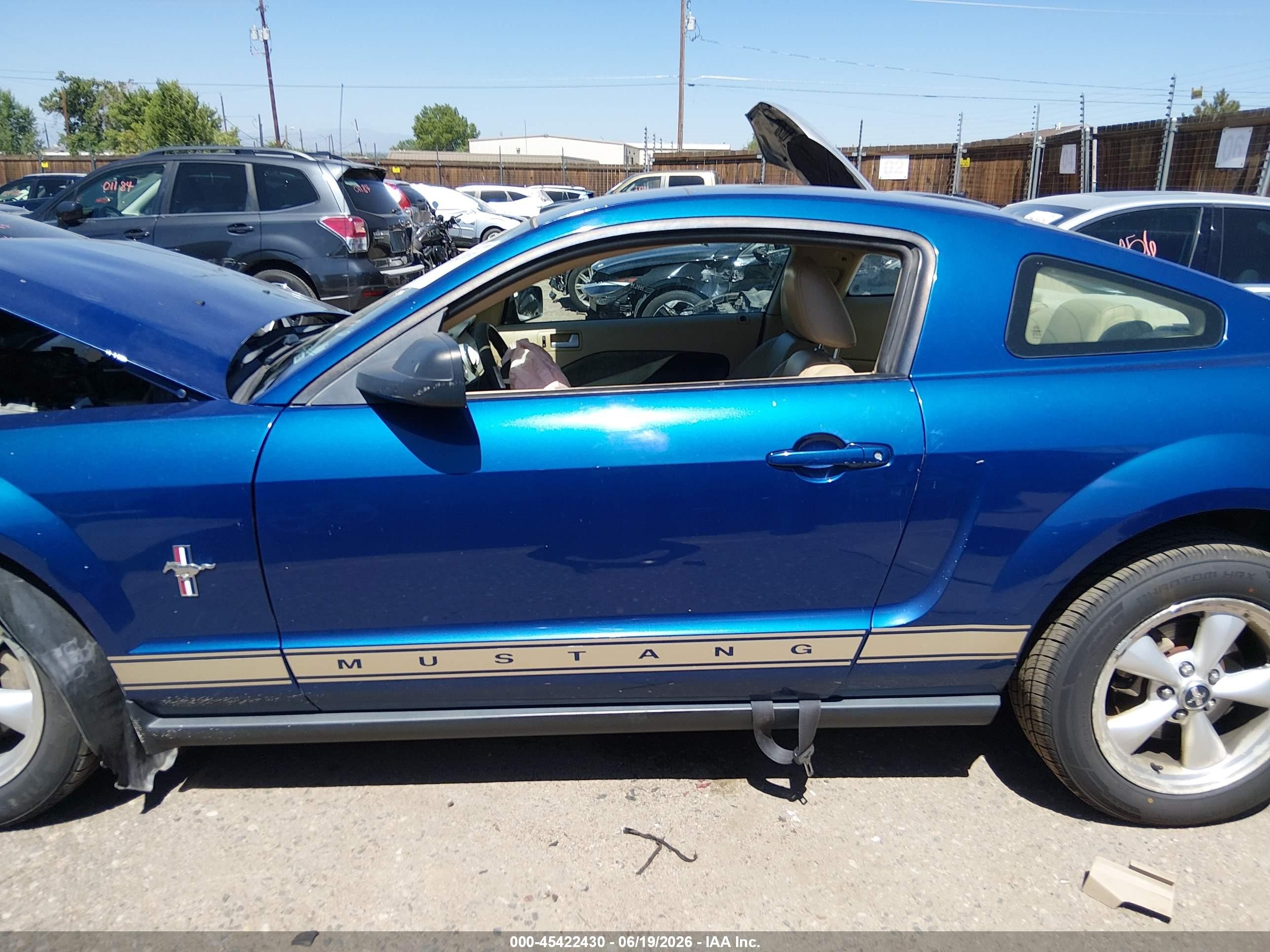 2007 Ford Mustang V6 Deluxe/v6 Premium Blue vin: 1ZVFT80N275255318