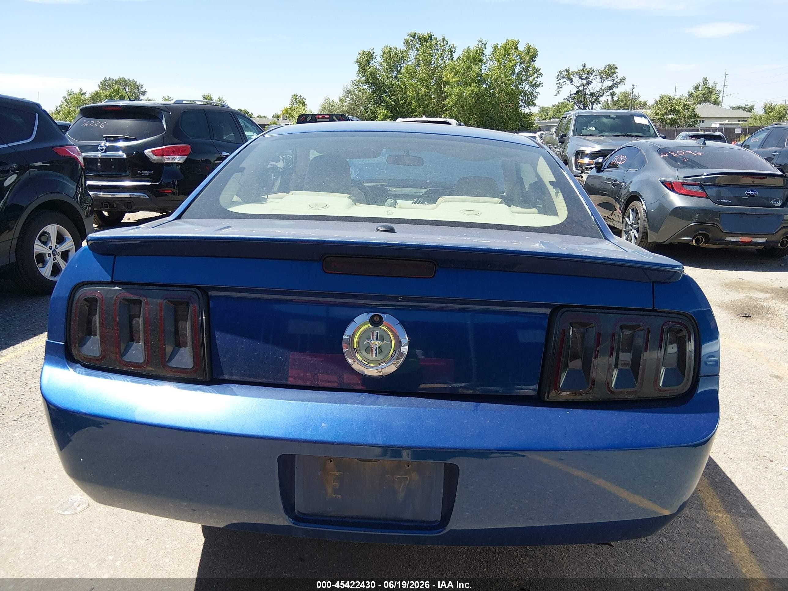 2007 Ford Mustang V6 Deluxe/v6 Premium Blue vin: 1ZVFT80N275255318