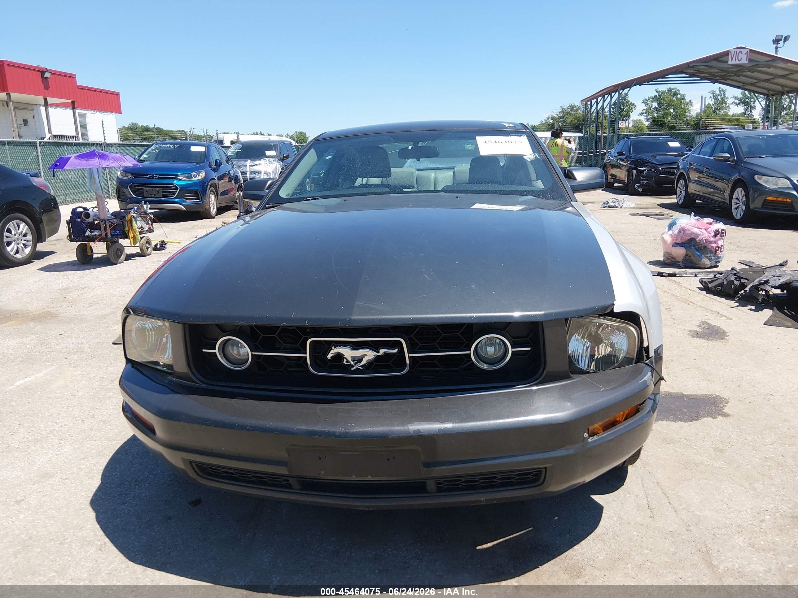 2007 Ford Mustang V6 Deluxe/v6 Premium Gray vin: 1ZVFT80N275359565