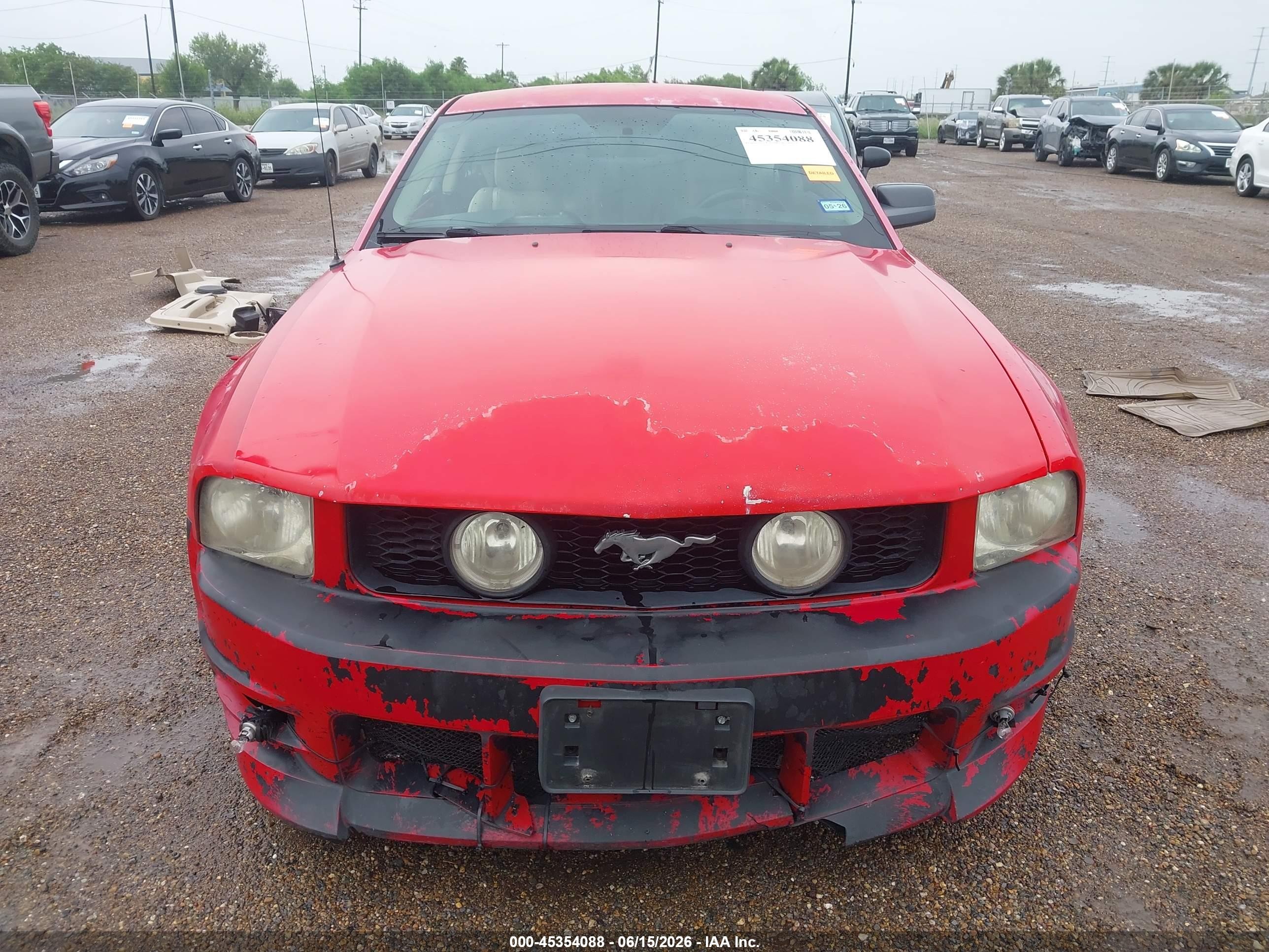 2005 Ford Mustang V6 Deluxe/v6 Premium Red vin: 1ZVFT80N355221434
