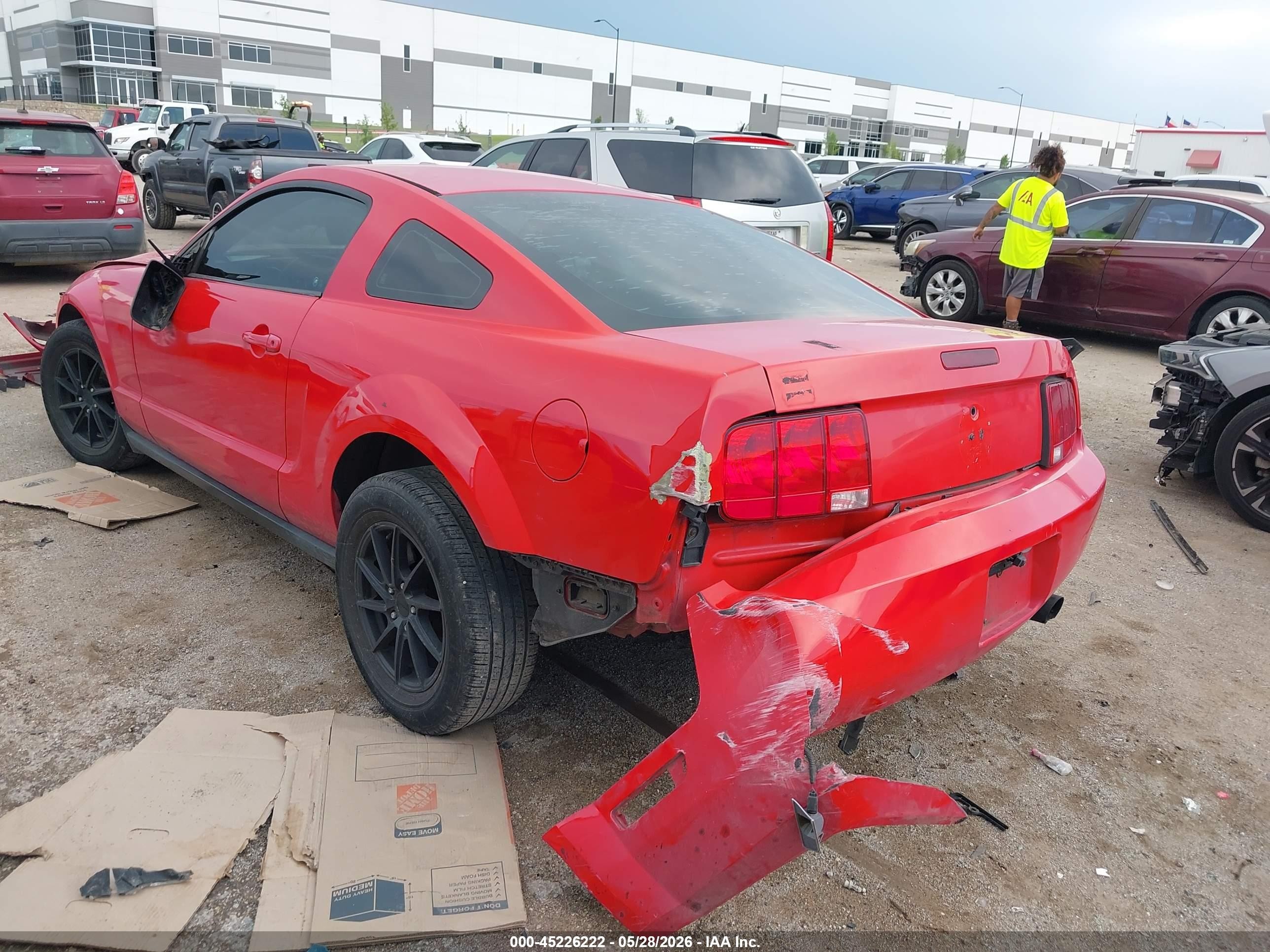 2006 Ford Mustang V6 Red vin: 1ZVFT80N365257142
