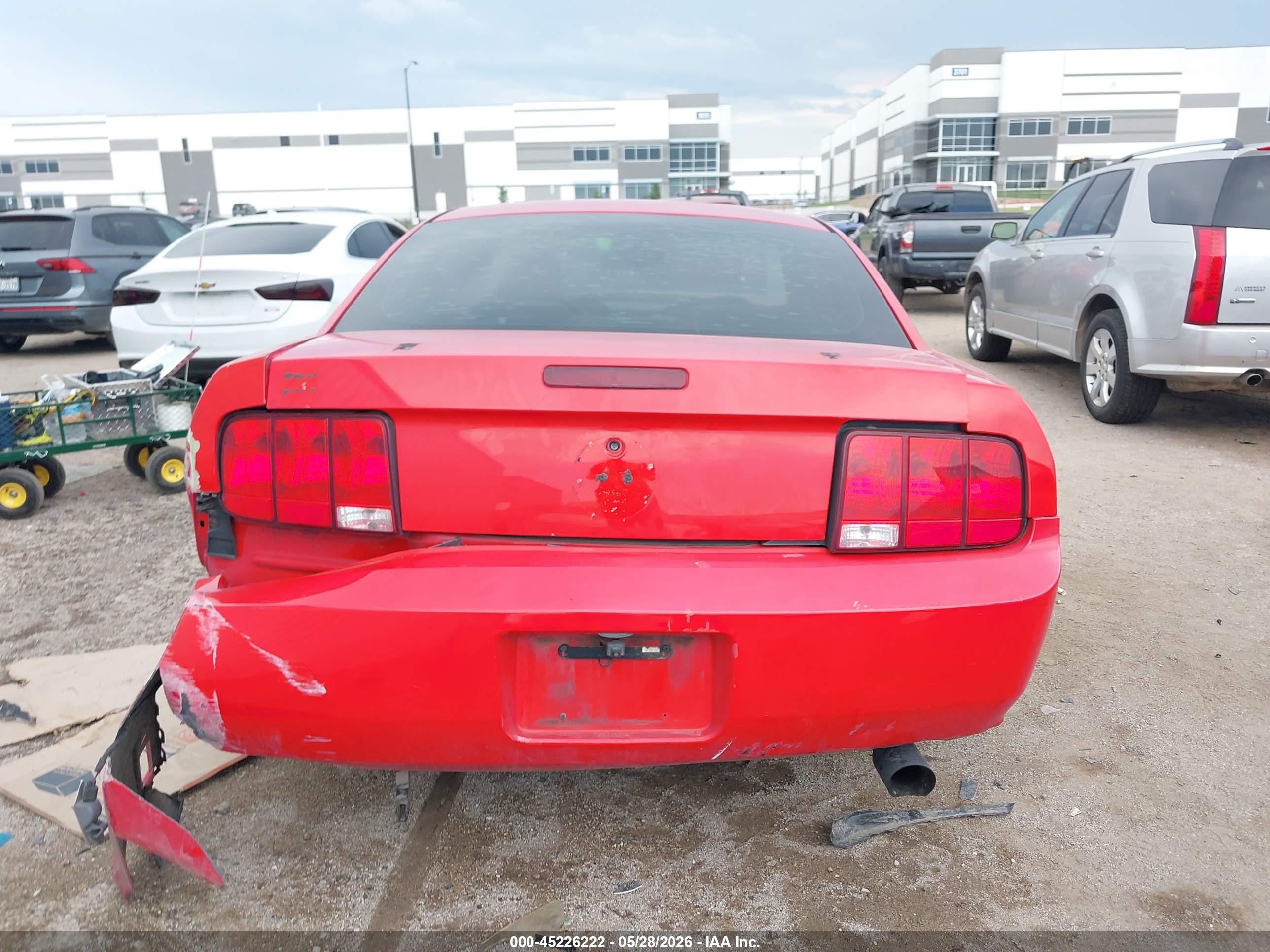 2006 Ford Mustang V6 Red vin: 1ZVFT80N365257142