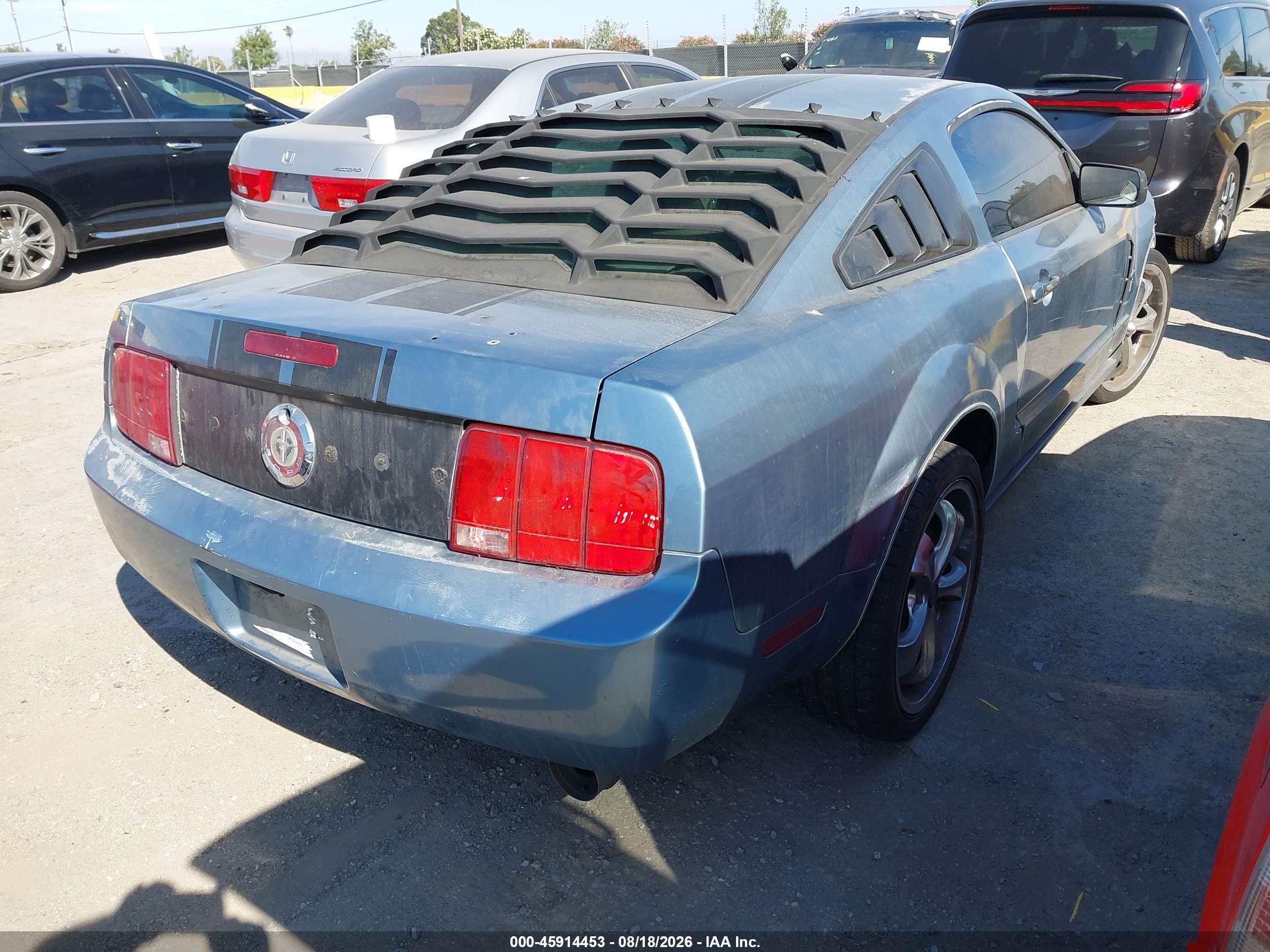2006 Ford Mustang V6 Light Blue vin: 1ZVFT80N465232279
