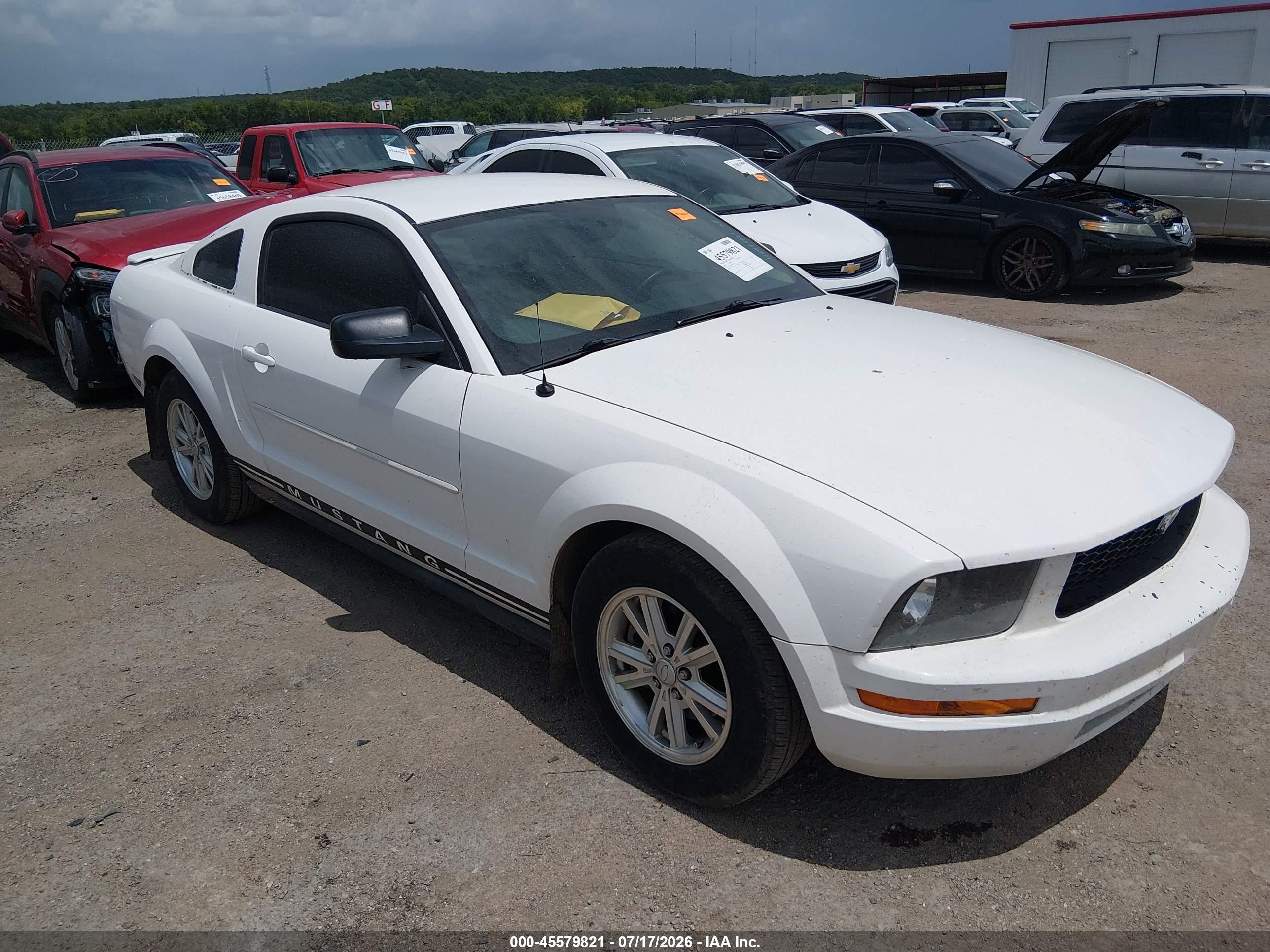 2007 Ford Mustang V6 Deluxe/v6 Premium Белый vin: 1ZVFT80N475351984