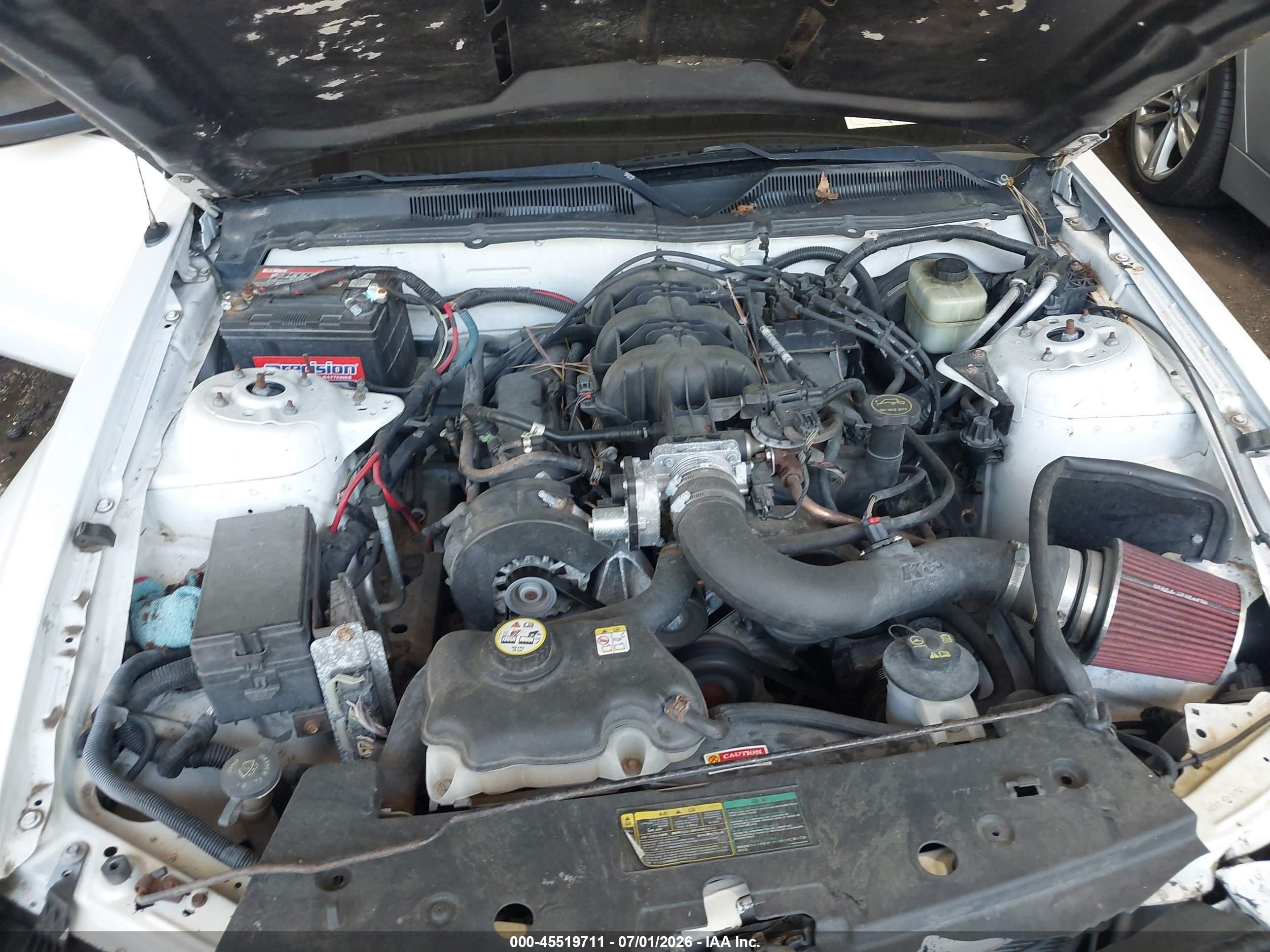 2005 Ford Mustang V6 Deluxe/v6 Premium White vin: 1ZVFT80N655107735