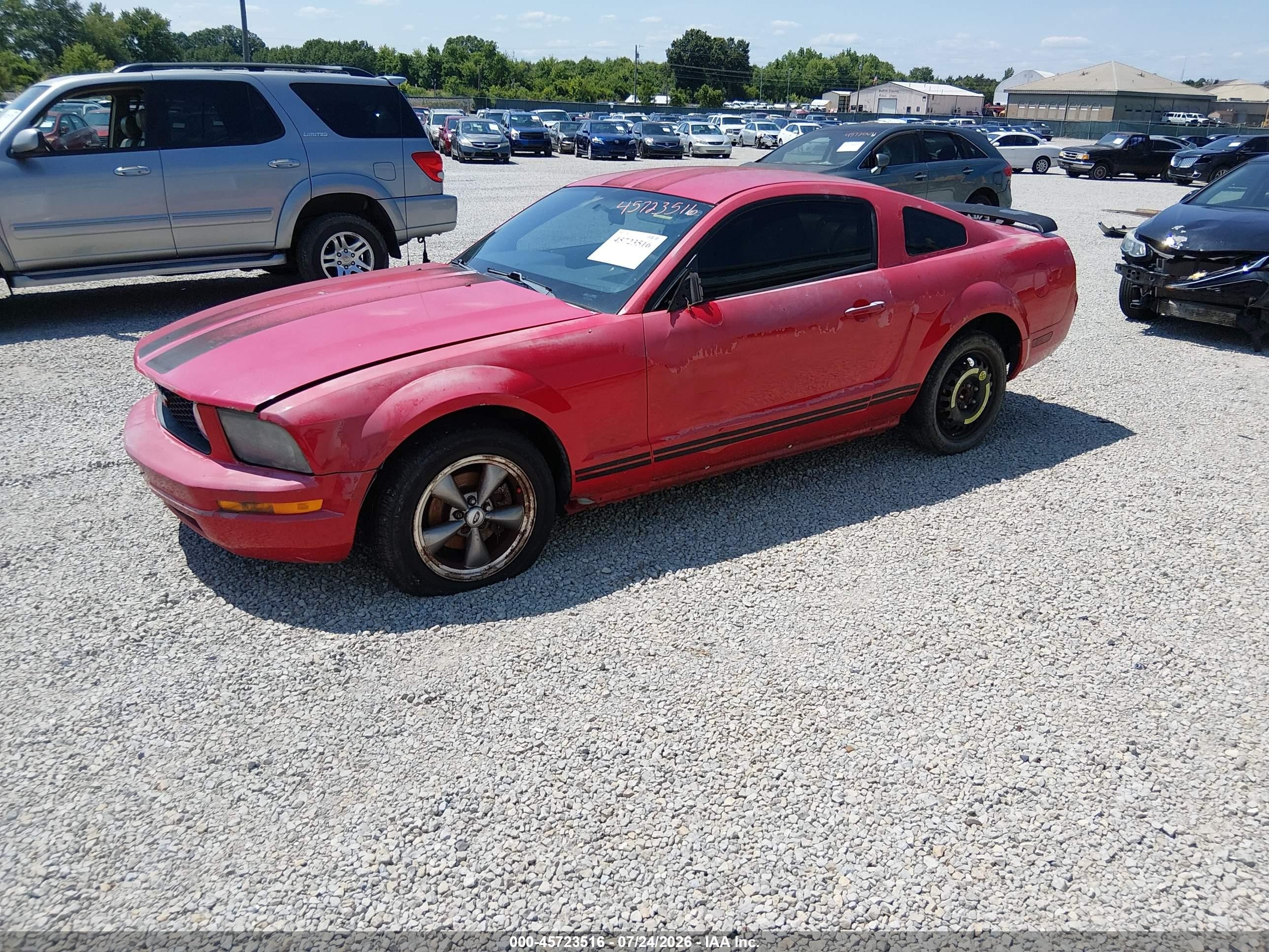 2005 Ford Mustang V6 Deluxe/v6 Premium Red vin: 1ZVFT80N655162363