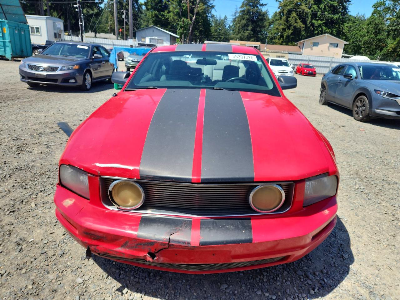 2007 Ford Mustang Red vin: 1ZVFT80N675272803