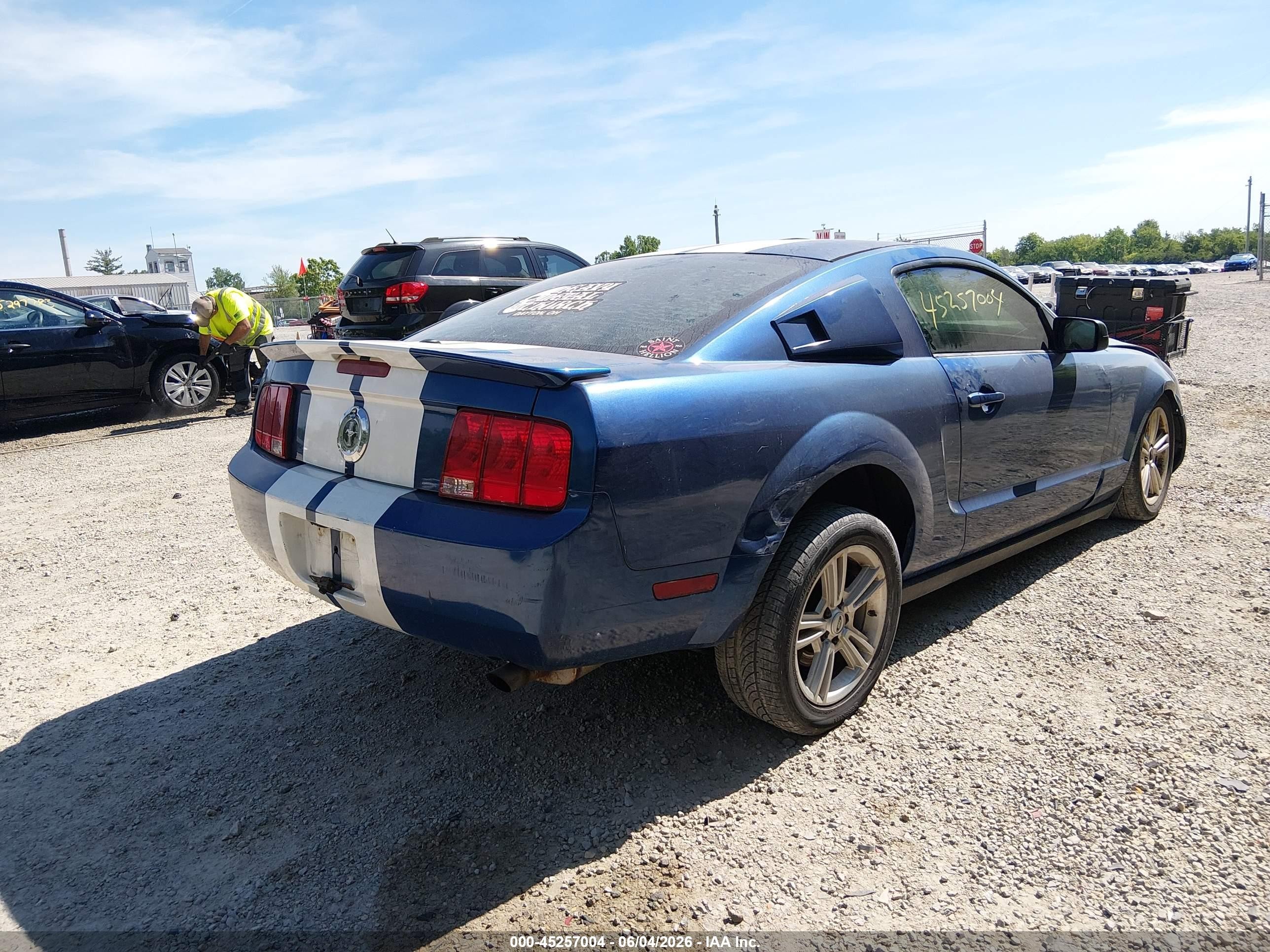 2007 Ford Mustang V6 Deluxe/v6 Premium Синий vin: 1ZVFT80N675331333