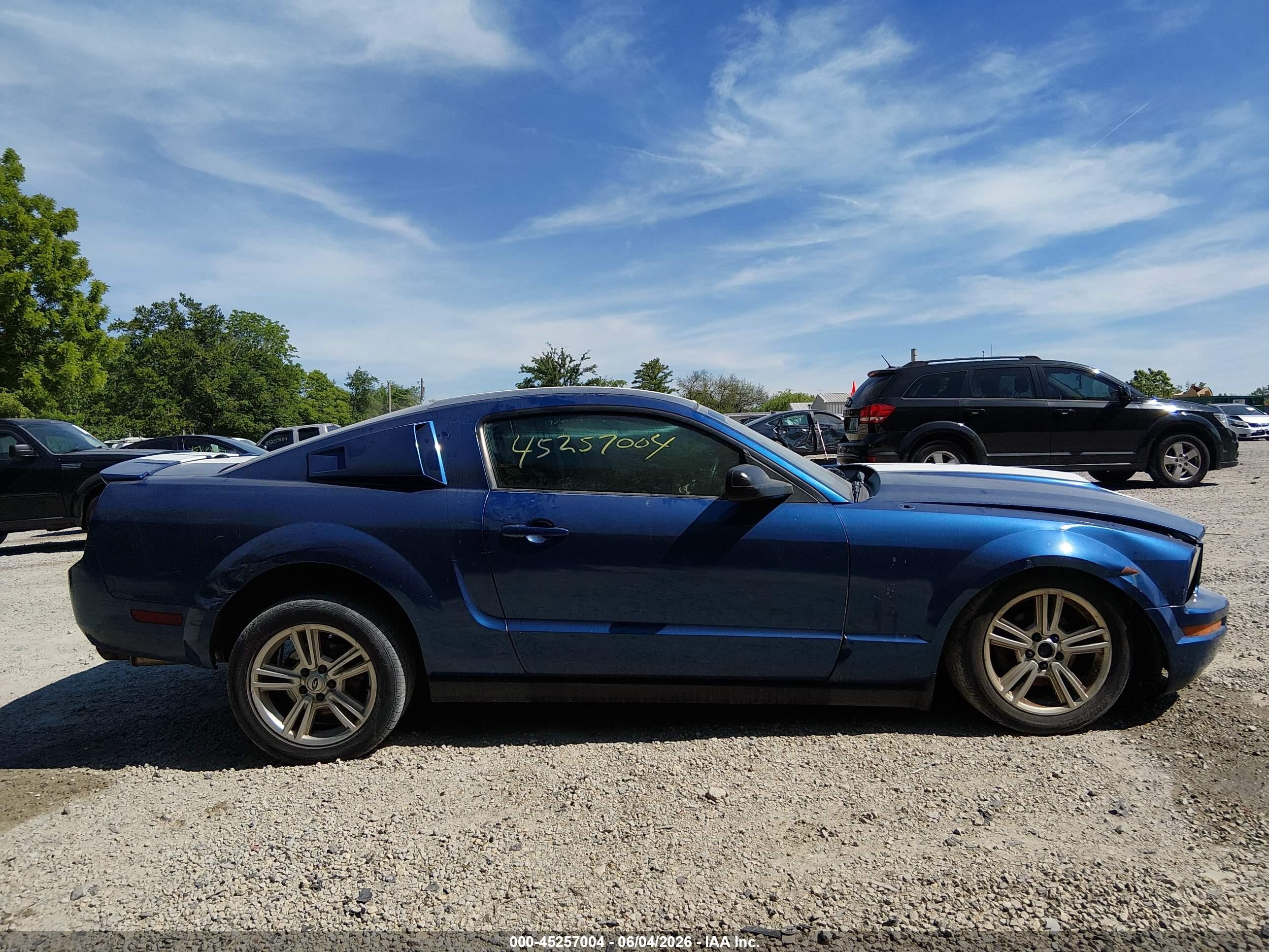 2007 Ford Mustang V6 Deluxe/v6 Premium Синий vin: 1ZVFT80N675331333